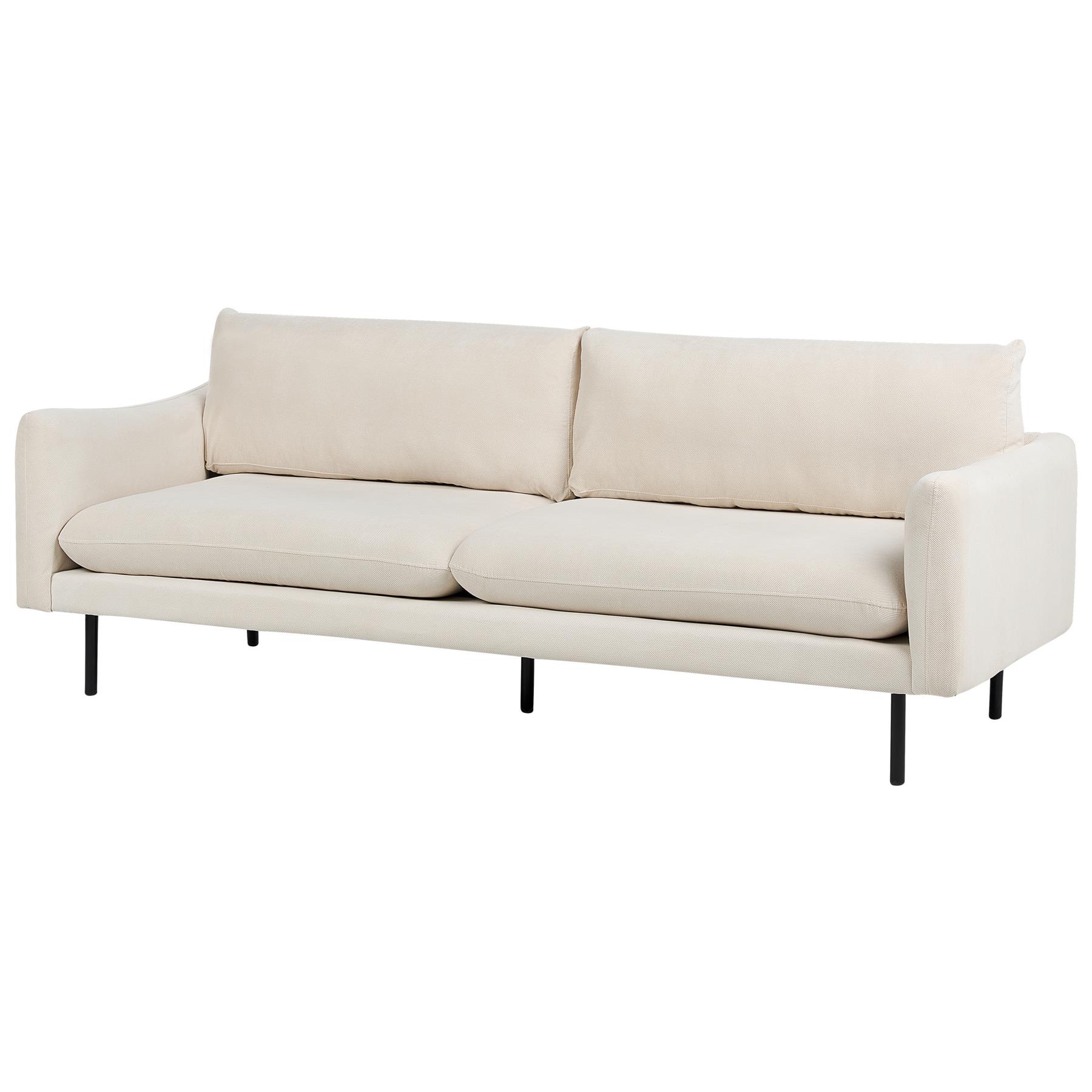 Beliani - VINTERBRO - Driezitsbank - Beige - Polyester