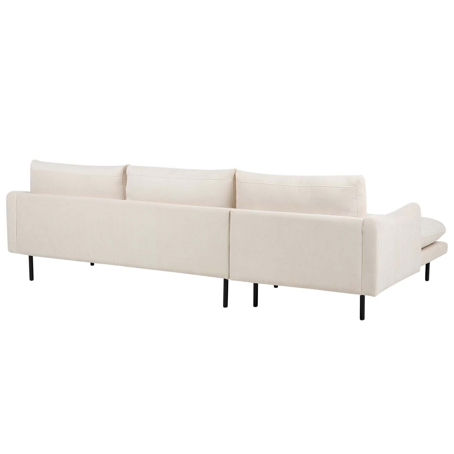 Beliani - VINTERBRO - Hoekbank - Lichtbeige - Rechtszijdig - Polyester
