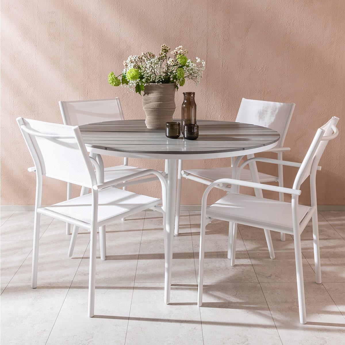 Nest outdoor Aaron Ronde Polywood Tuintafel - Wit