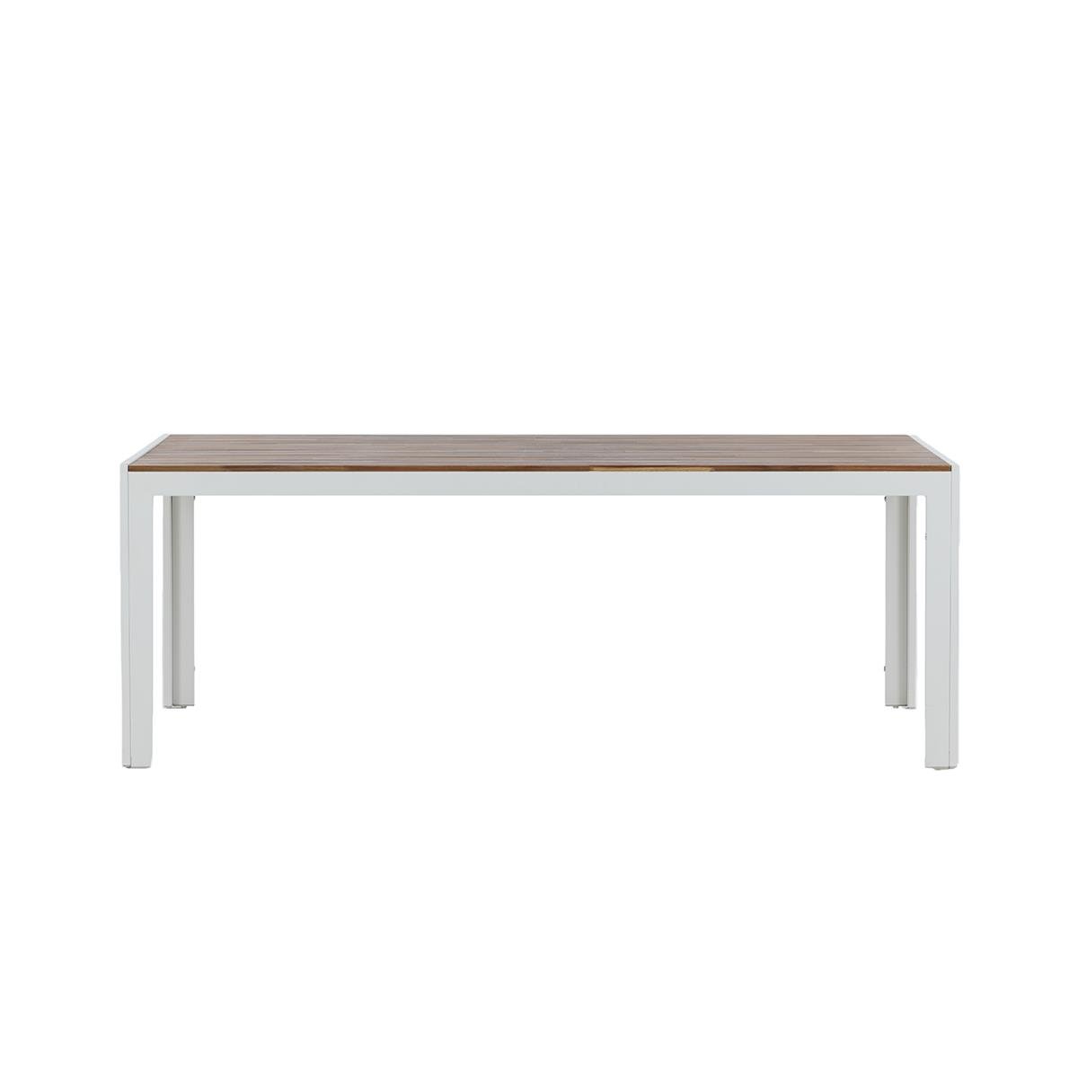 Nest outdoor Lasse Tuintafel Aluminium Wit - met Houten Tafelblad