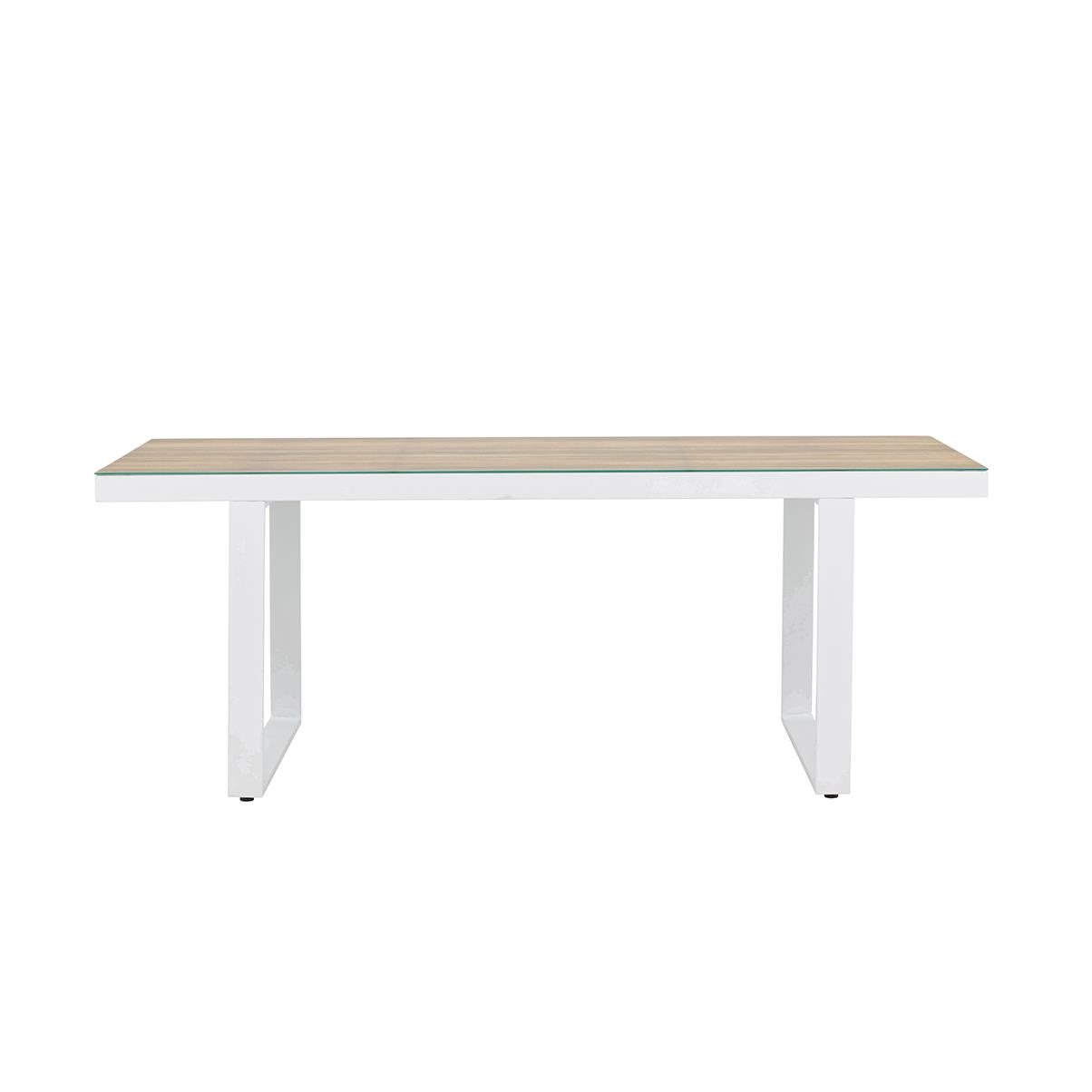 Nest outdoor Mathijs Tuintafel Aluminium Wit - met Glazen Tafelblad