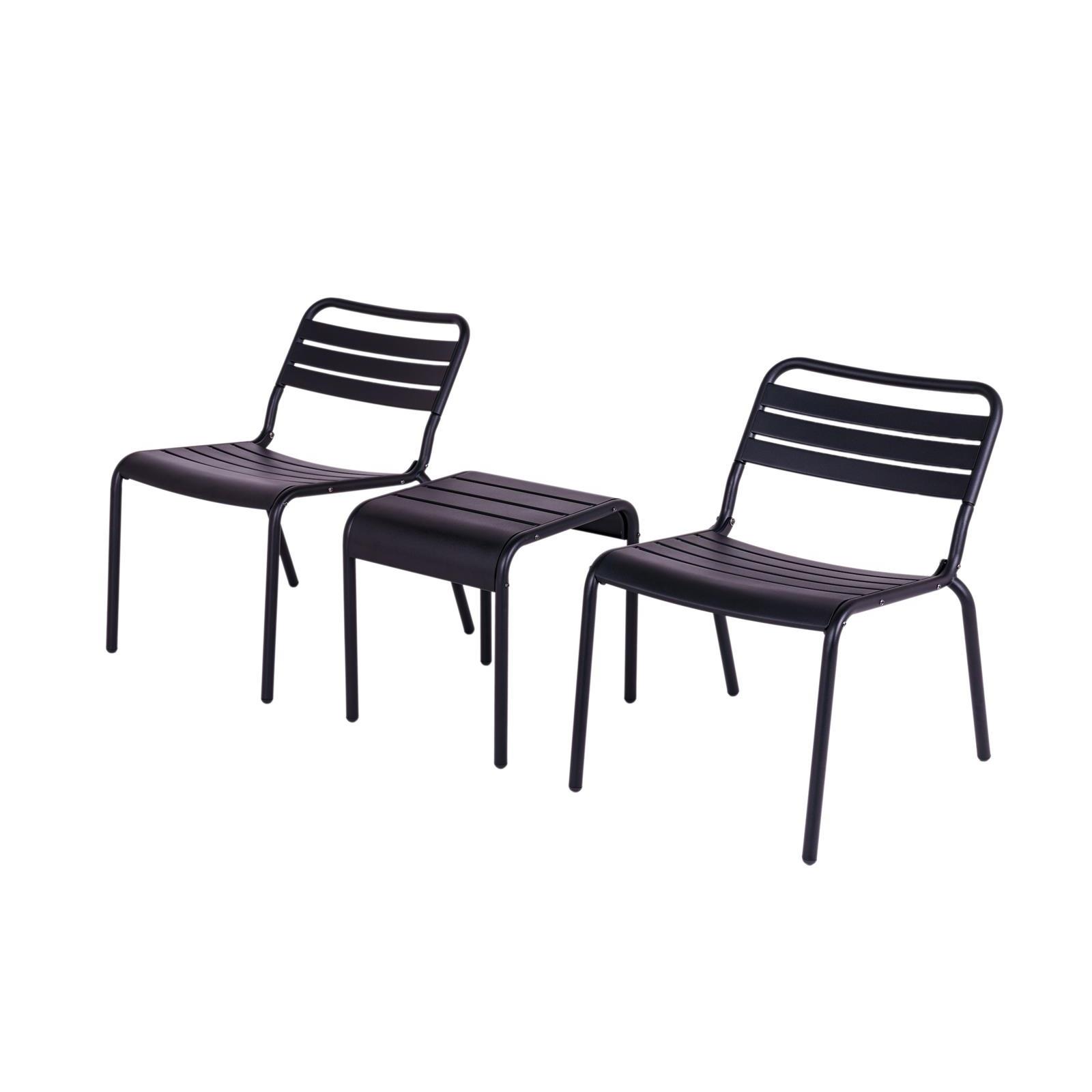 Metalen bijzettafel zwart 45 cm