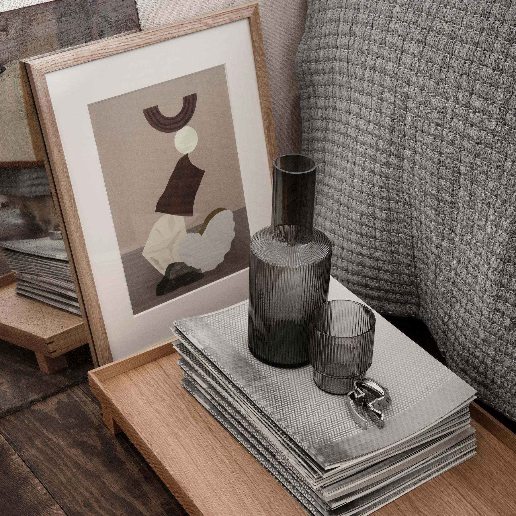 ferm LIVING Ripple Karaf 1 L - Smoked Grey