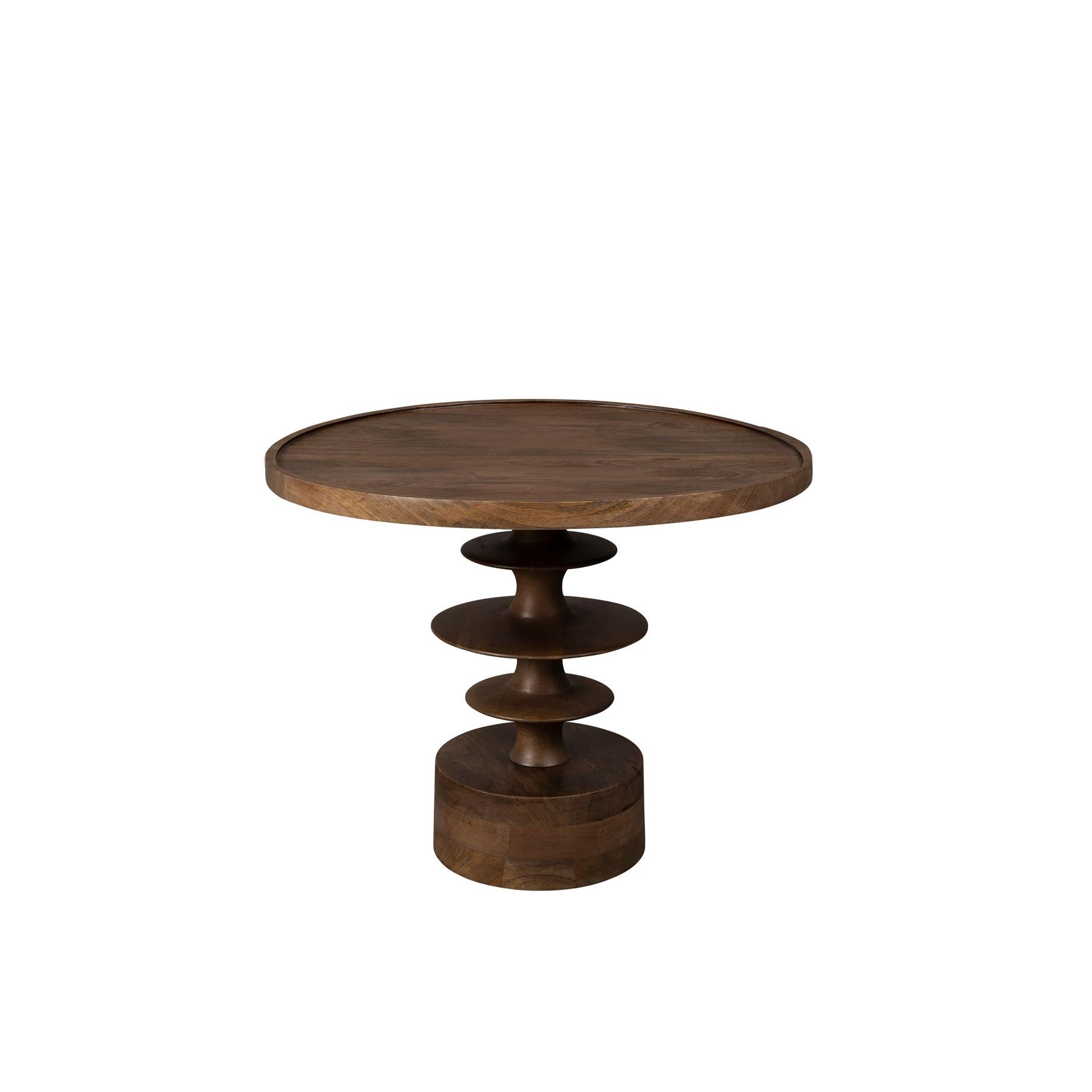 Dutchbone Cath Bijzettafel Rond 66 cm Mangohout  - Bruin