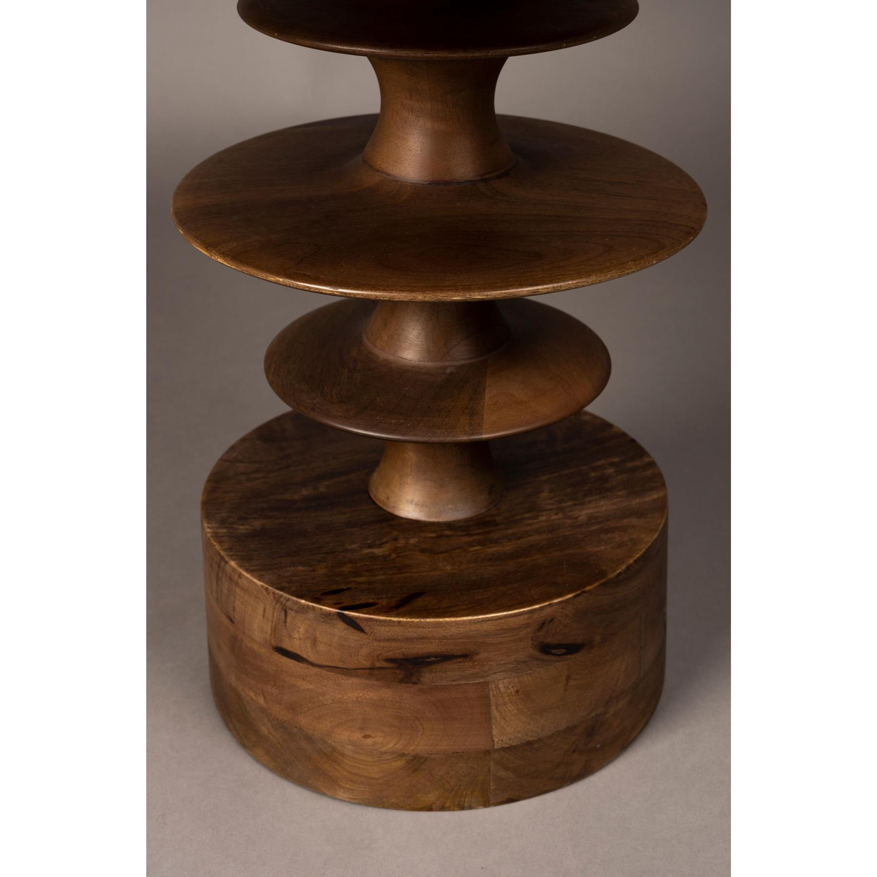 Dutchbone Cath Bijzettafel Rond 66 cm Mangohout  - Bruin