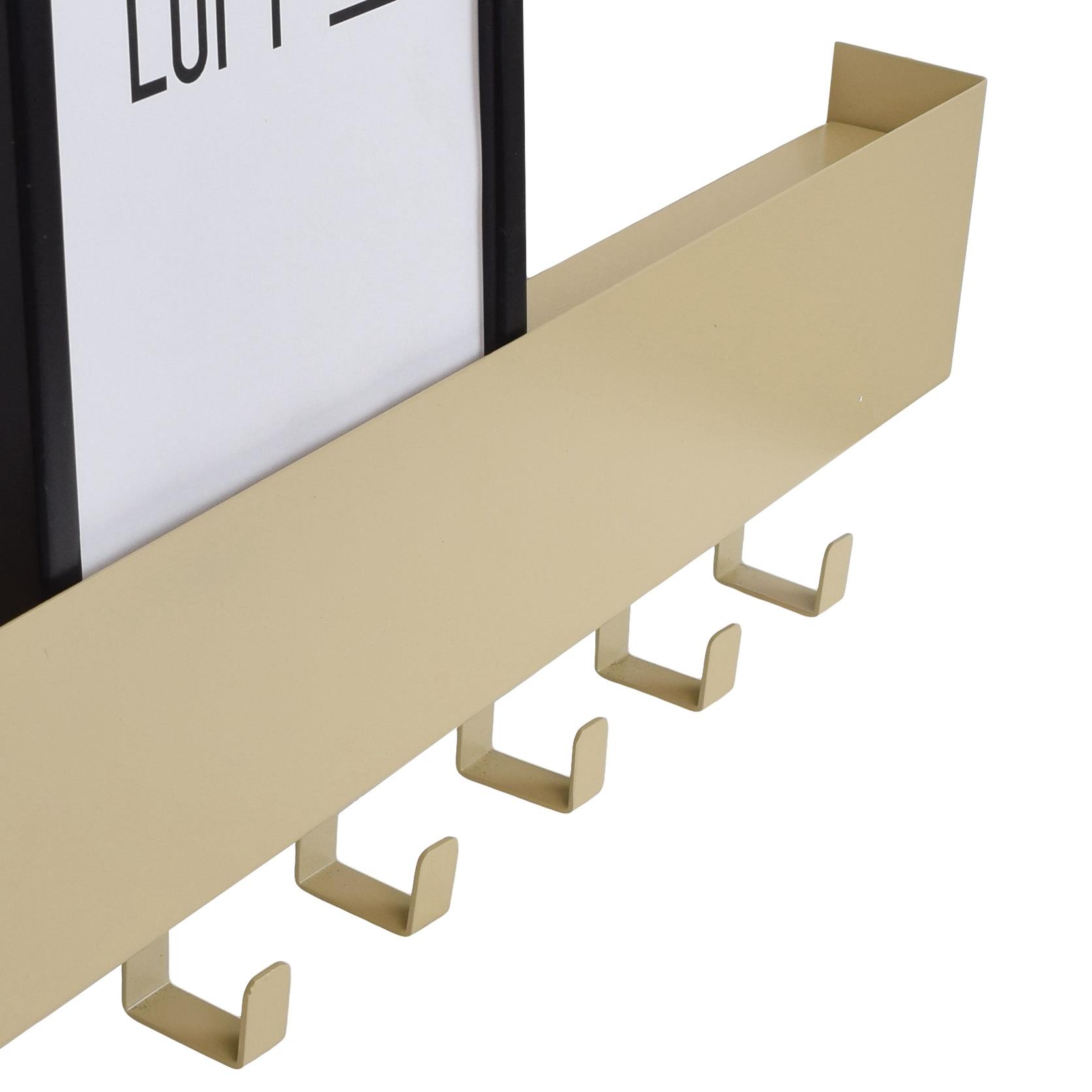 LOFT42 Mula Wandkapstok - 61x19x6 - Beige - Metaal - 6 haken