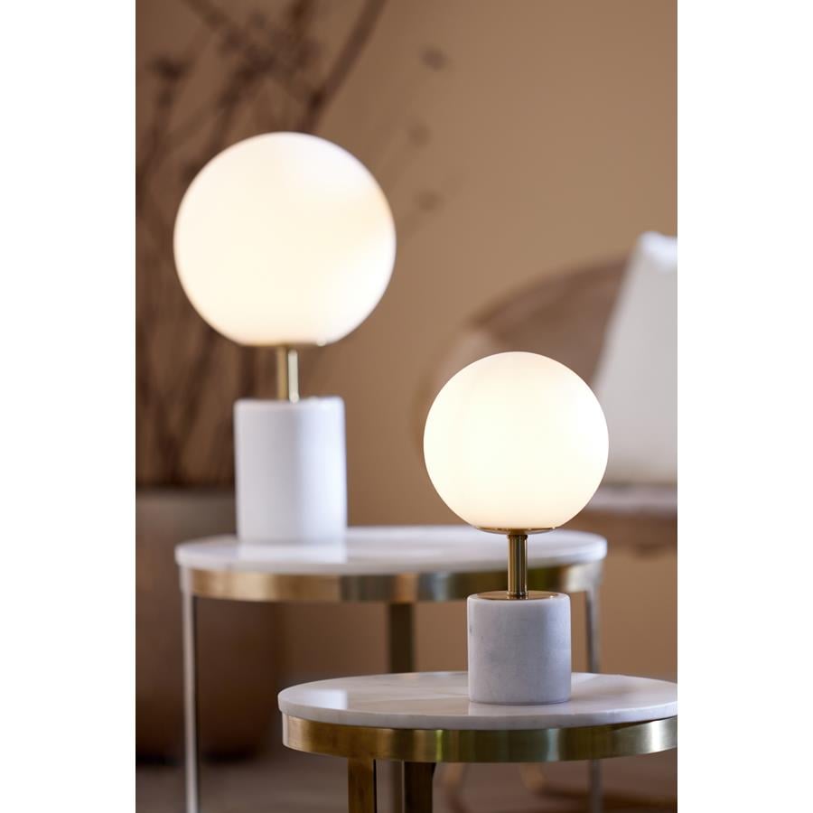 Light&living Tafellamp Ø20x35 cm MEDINA antiek brons+glas mat wit