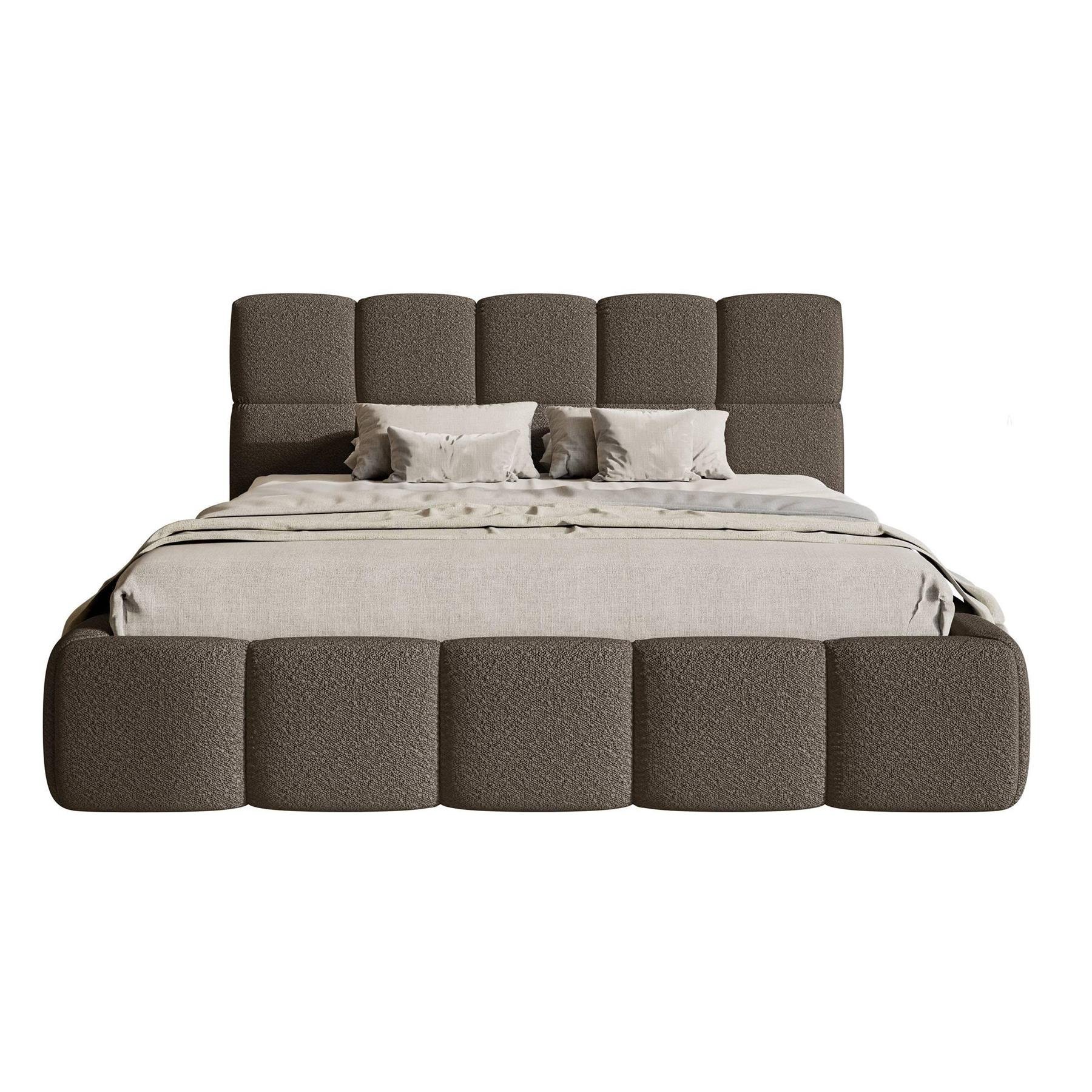 NADUVI Collection Chloe Bedframe 180 x 200 cm - Bouclé - Donkerbruin