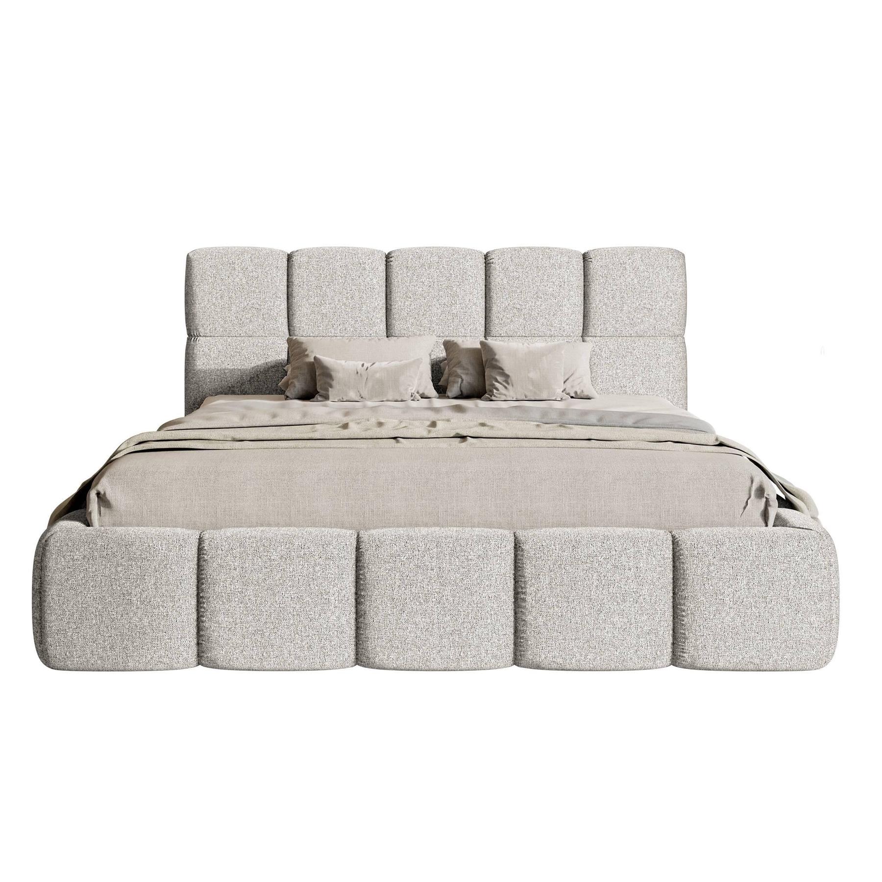 NADUVI Collection Chloe Bedframe 140 x 200 cm - Chenille - Lichtgrijs