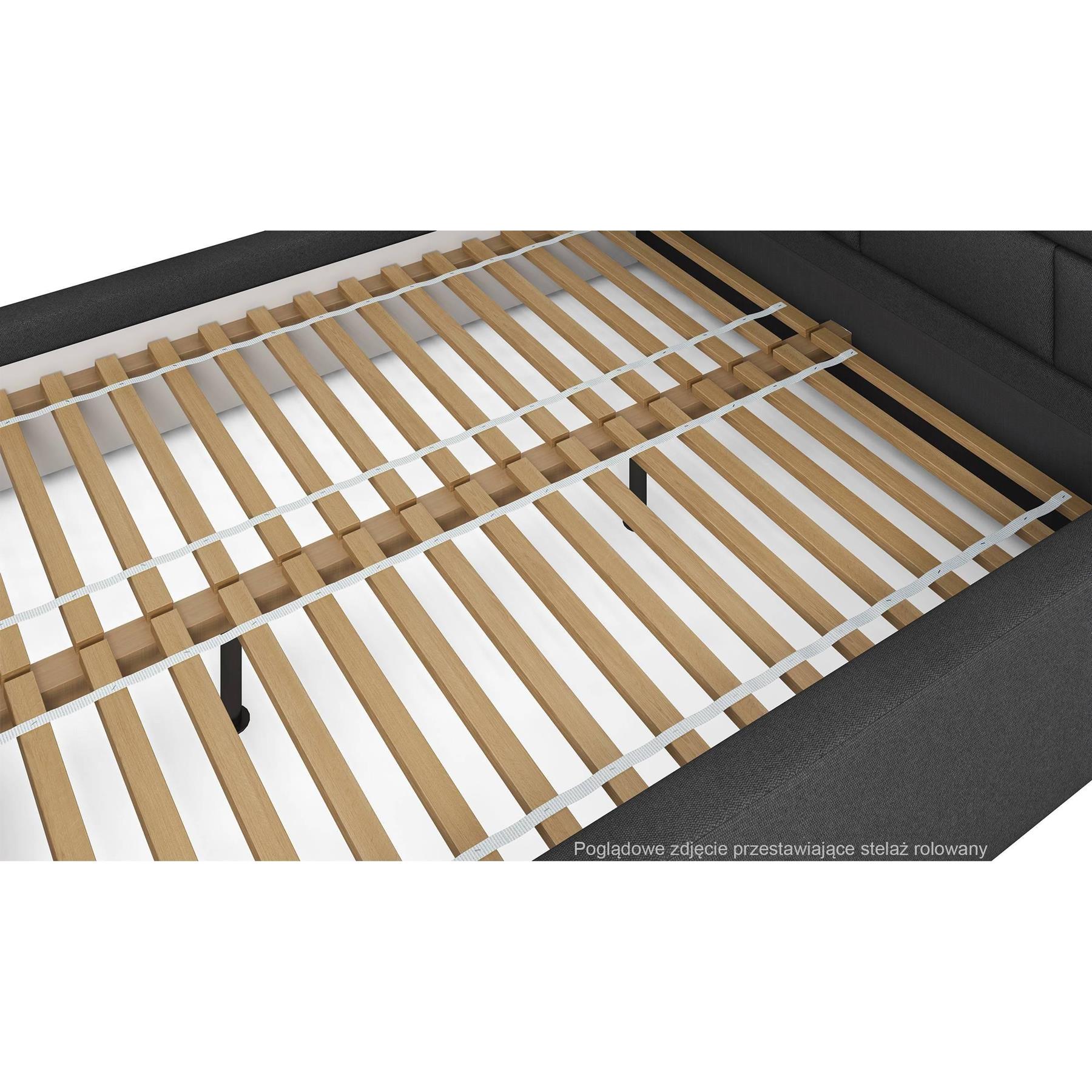 NADUVI Collection Chloe Bedframe 140 x 200 cm - Chenille - Olijfgroen