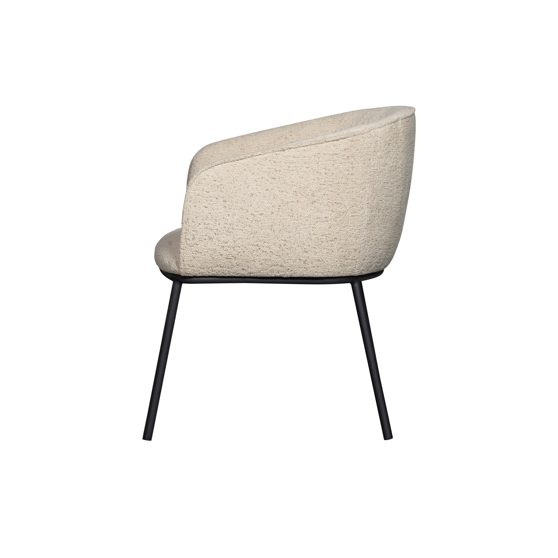 WOOOD Leon Eetkamerstoel - Bouclé  - Naturel Melange - 77x61x63