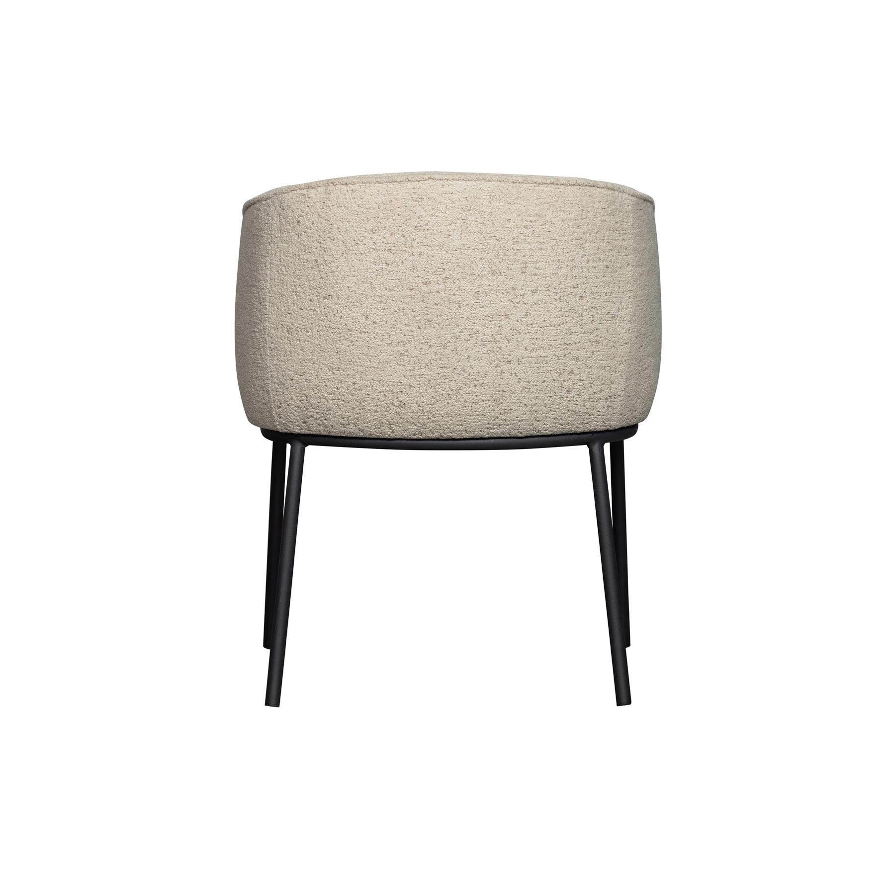 WOOOD Leon Eetkamerstoel - Bouclé  - Naturel Melange - 77x61x63