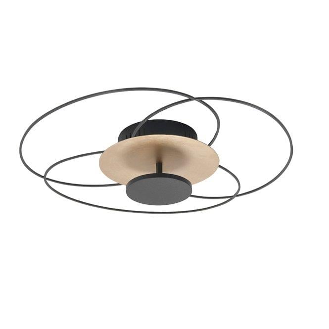 Highlight - Fiore - Plafondlamp 48cm 2700k zwart|goud 3 stap dimmer