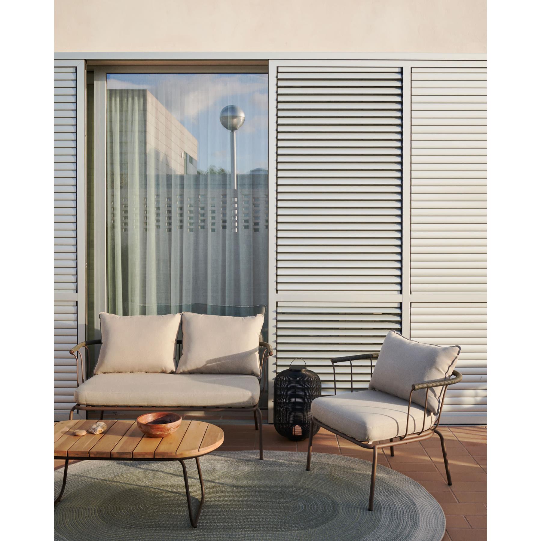 Kave Home - Salguer outdoor salontafel van massief acaciahout en bruin