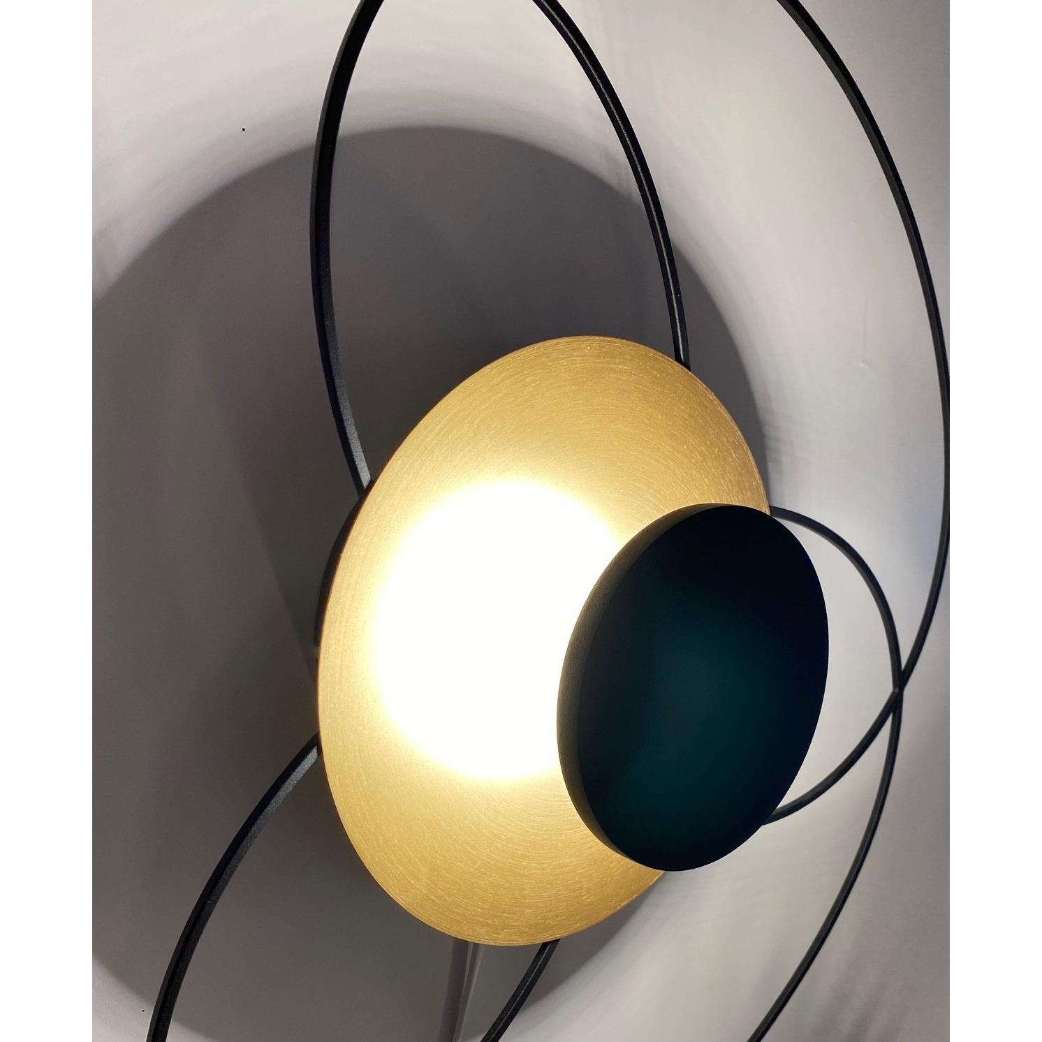 Highlight - Fiore - Plafondlamp 48cm 2700k zwart|goud 3 stap dimmer