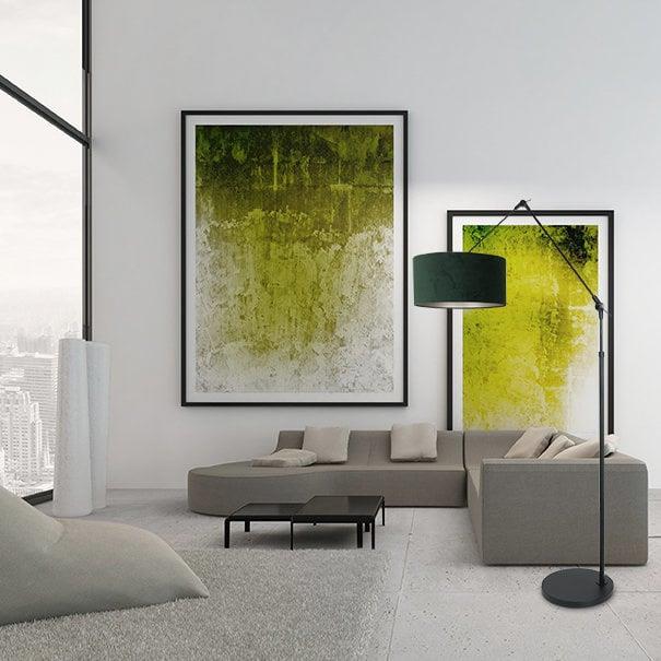 Steinhauer - vloerlamp - Prestige Chic - zwart - metaal velours stof - schemerlamp - E27 - 8115ZW
