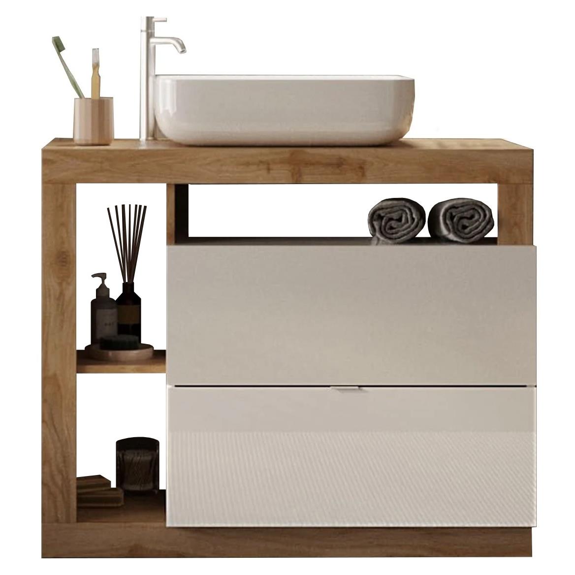 Benvenuto Design Hamburg 92 cm Eiken Staand Wastafel en Onderkast