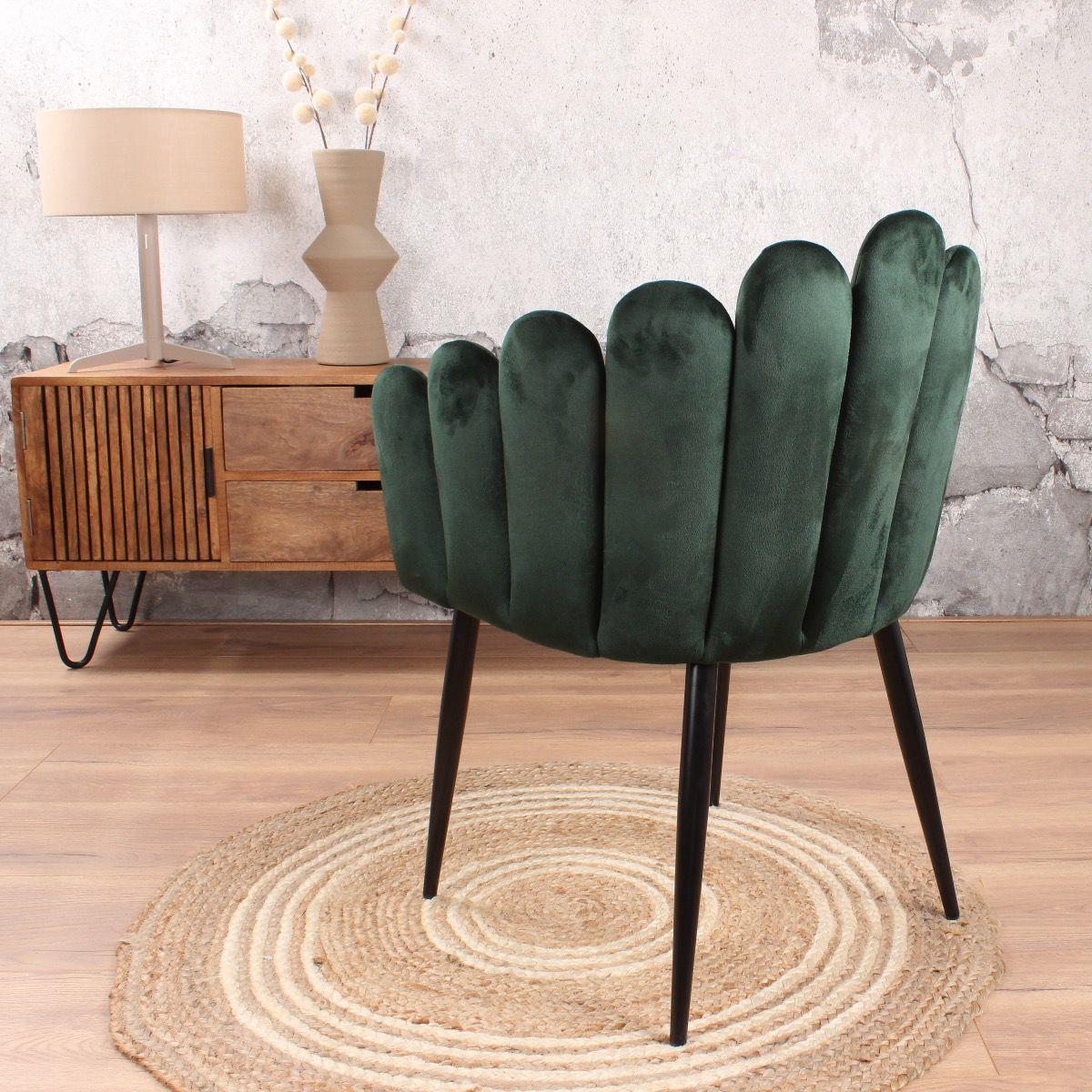 DS4U Flower eetkamerstoel velvet groen