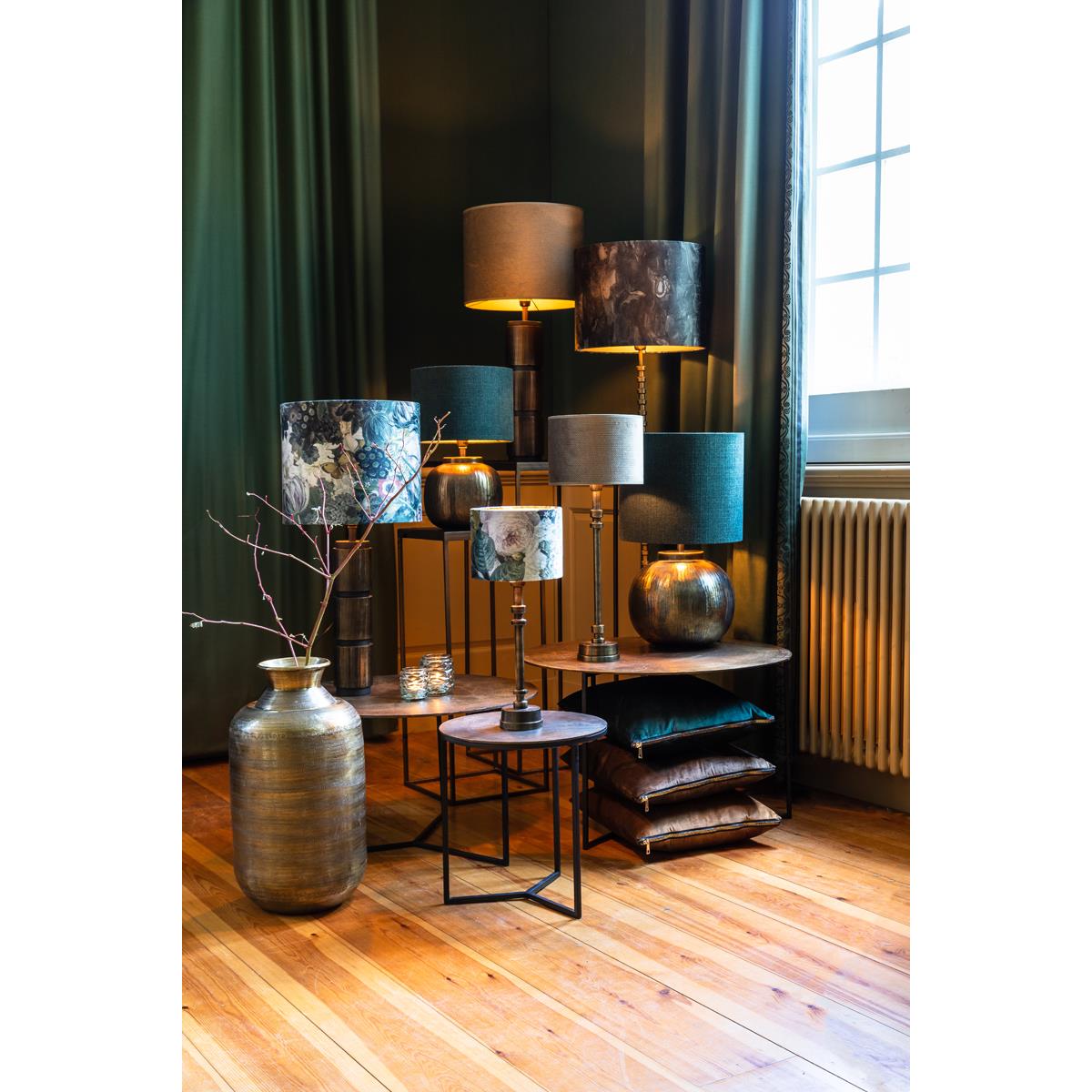 Light&living Zuil S|2 33x33x80+38x38x100 cm CHISA hout zwart-ant brons