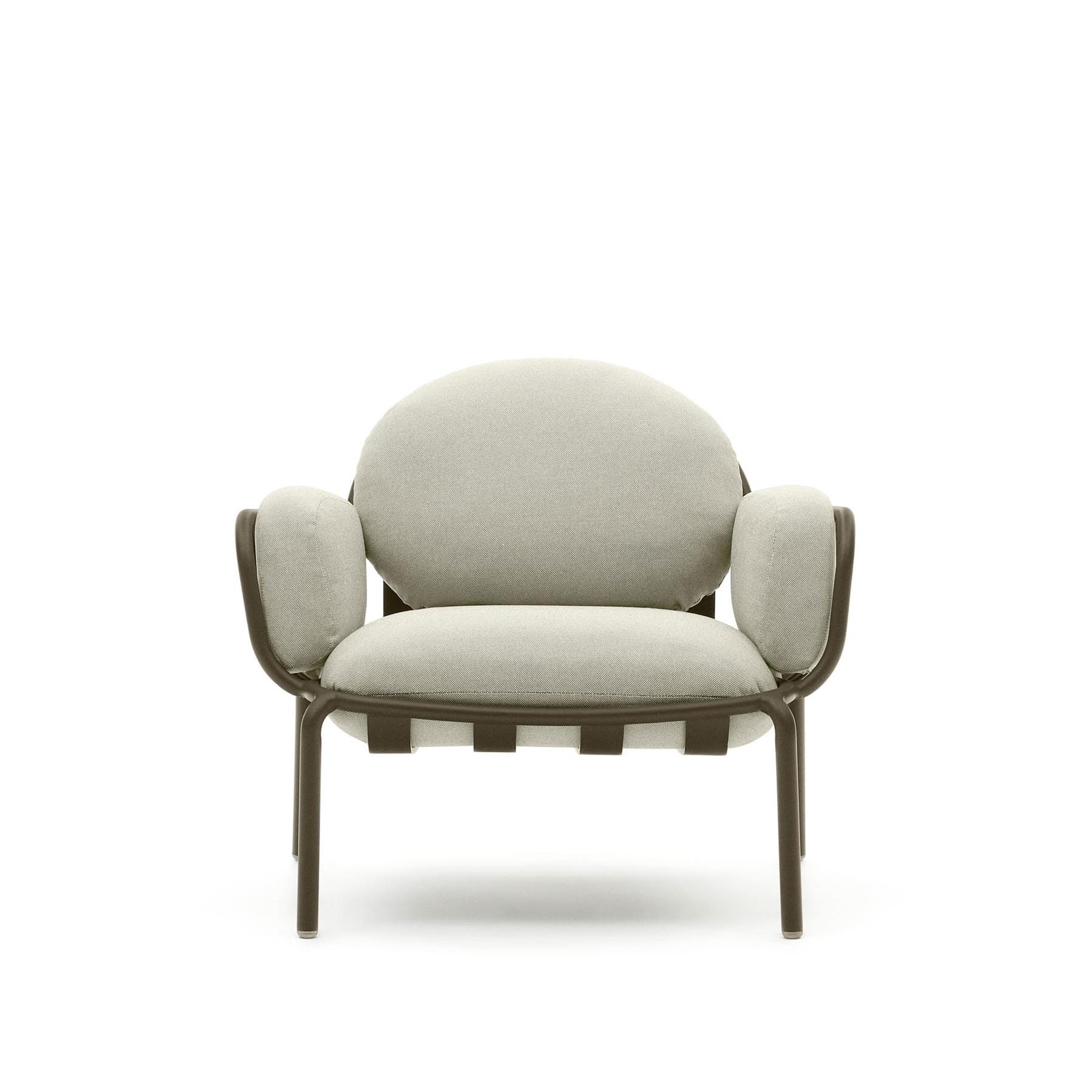 Kave Home - Joncols outdoor fauteuil in aluminium met groen gelakte
