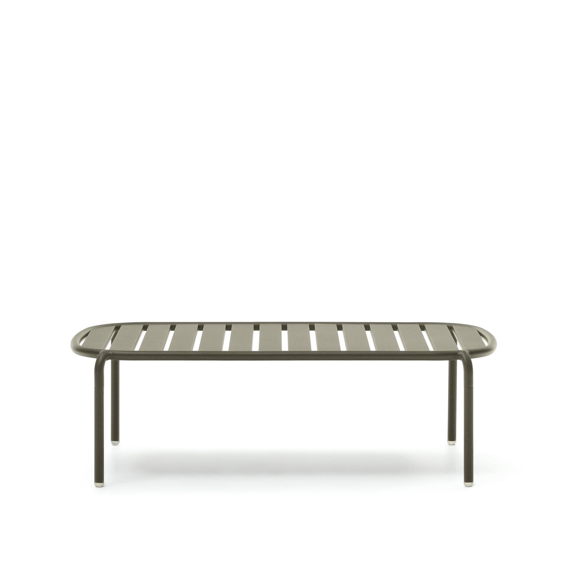 Kave Home - Joncols outdoor salontafel in aluminium met groen gelakte