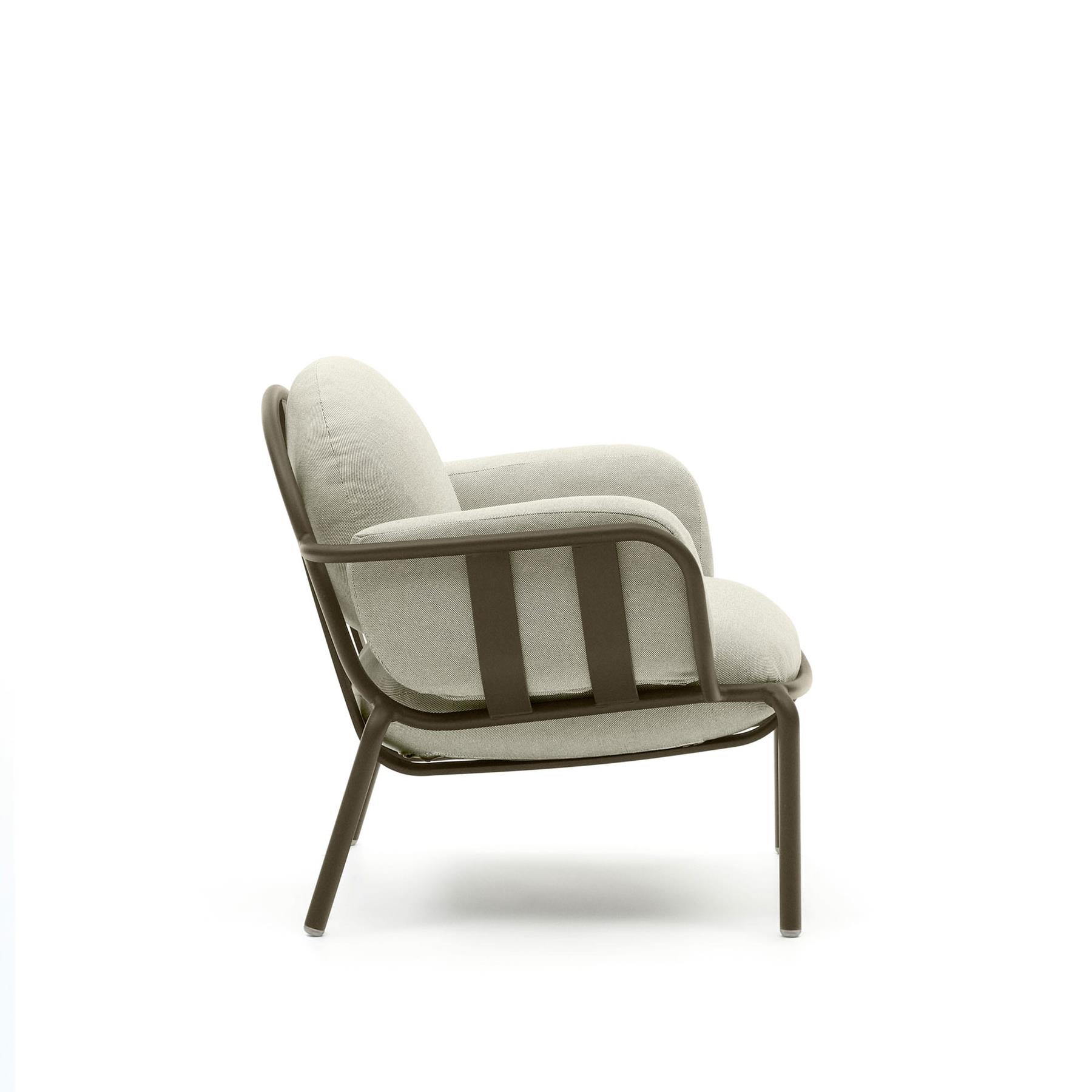 Kave Home - Joncols outdoor fauteuil in aluminium met groen gelakte