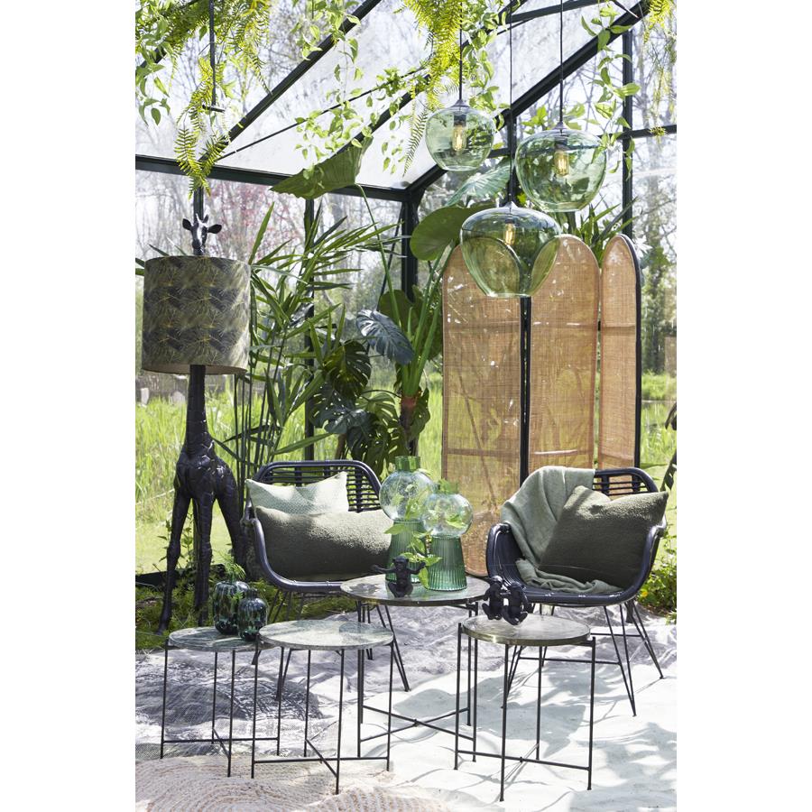 Light&living Hanglamp Ø30x25 cm MAYSON glas groen-mat zwart