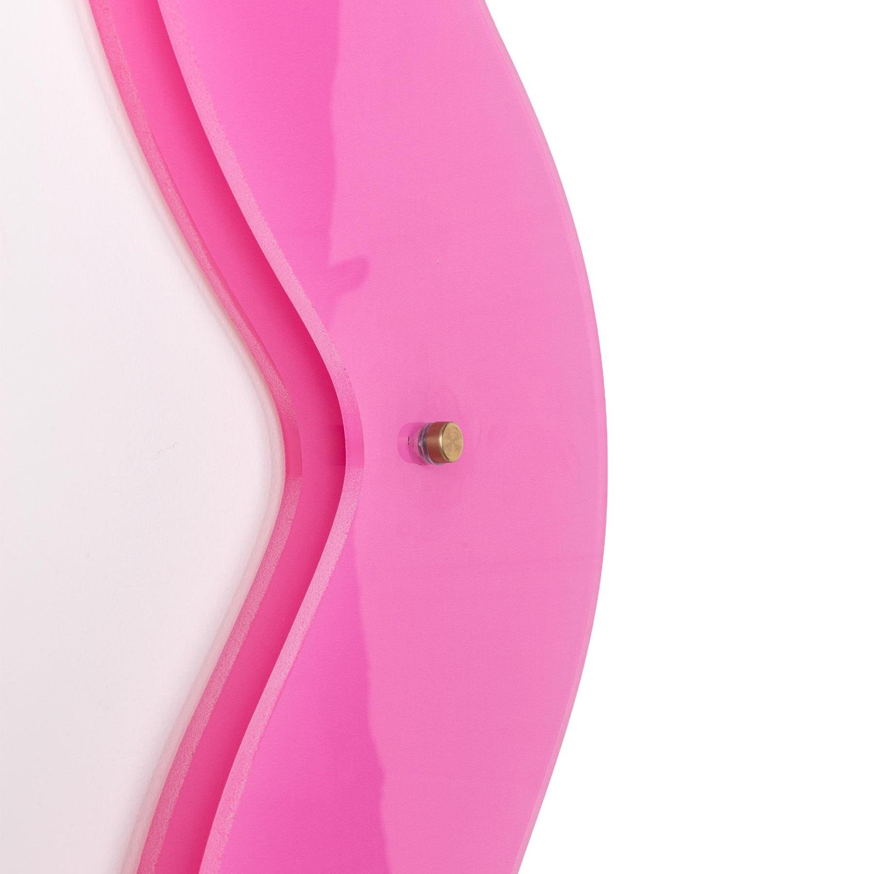 Seletti Supercurve Tall spiegel met verlichting large 185x90 roze
