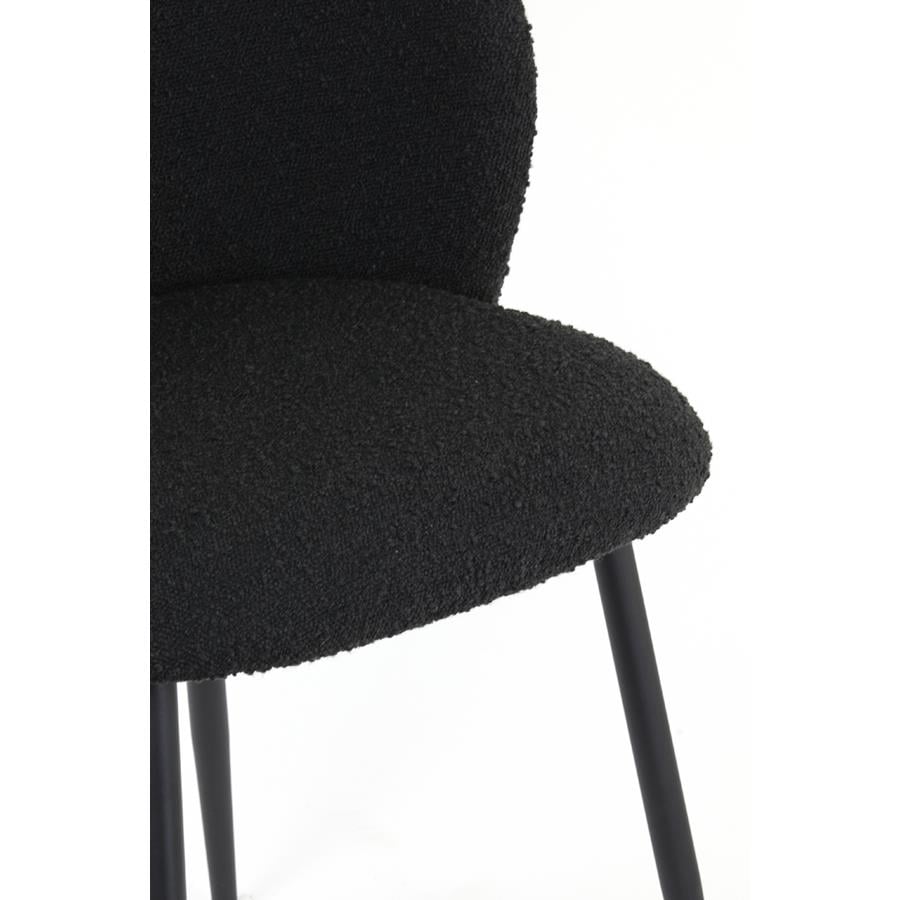 Light&living Eetkamerstoel 56x55x79 cm ELYNA bouclé zwart-mat zwart