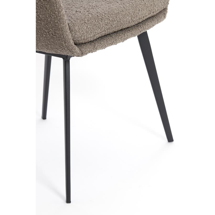 Light&living Eetkamerstoel 59x58,5x82 cm LEONE bouclé bruin-zwart