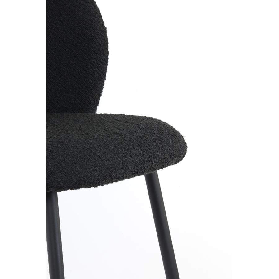 Light&living Eetkamerstoel 56x55x79 cm ELYNA bouclé zwart-mat zwart