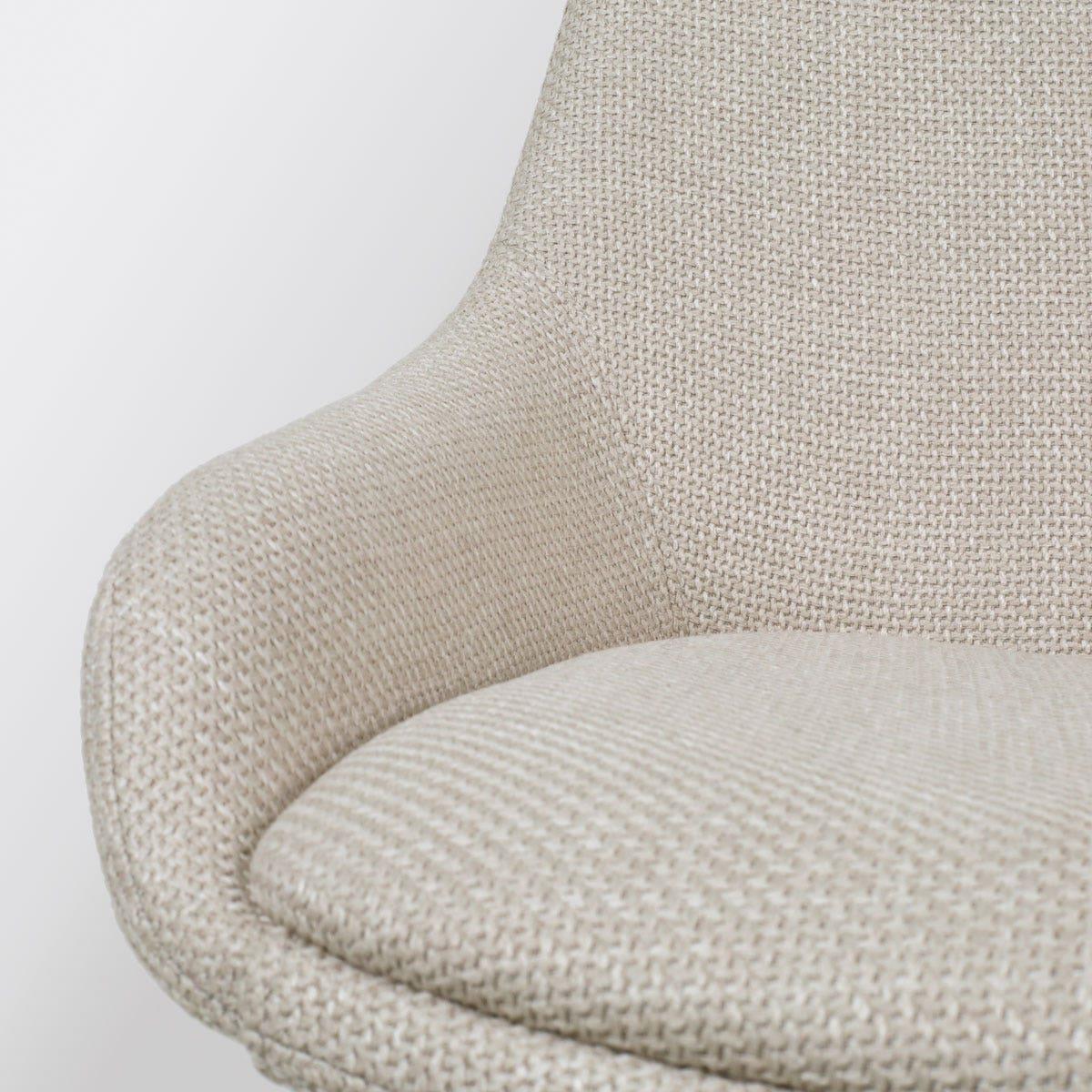 Nolon Nora-Isa Eetkamerstoel Beige - Stof - Wit Onderstel