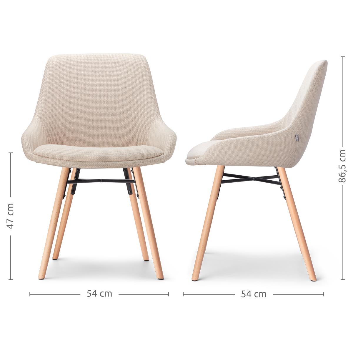 Nolon Nena-Isa Eetkamerstoel Beige - Stof - Houten Poten