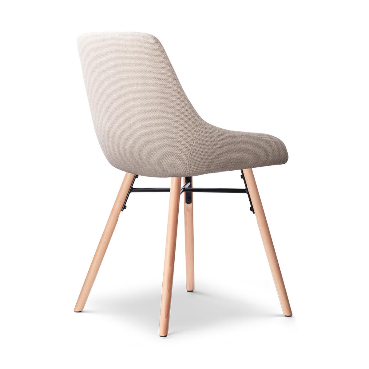 Nolon Nena-Isa Eetkamerstoel Beige - Stof - Houten Poten