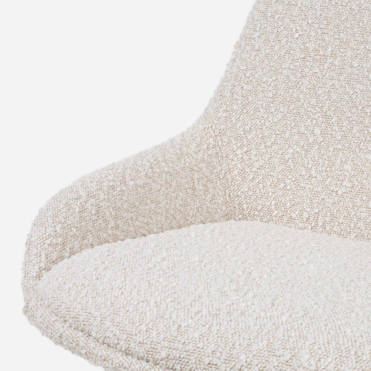 Nolon Nino-Isa Barkruk Bouclé Beige - Stof - Wit Onderstel - 65 cm
