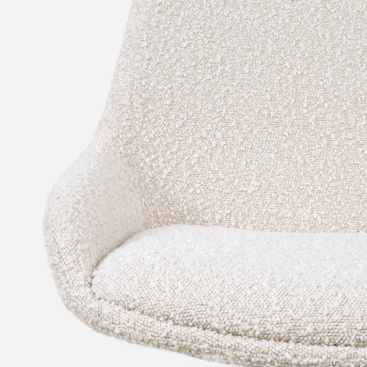 Nolon Nino-Isa Barkruk Bouclé Beige - Stof - Wit Onderstel - 65 cm