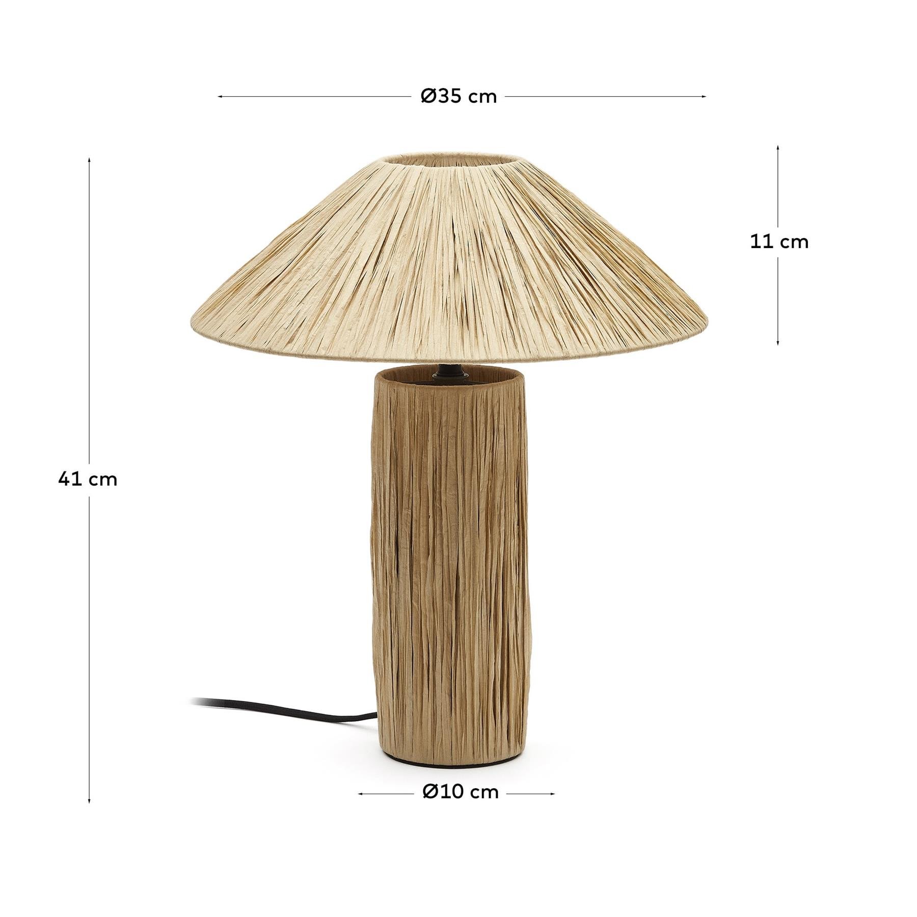 Kave Home - Samse-tafellamp van natuurlijke raffia
