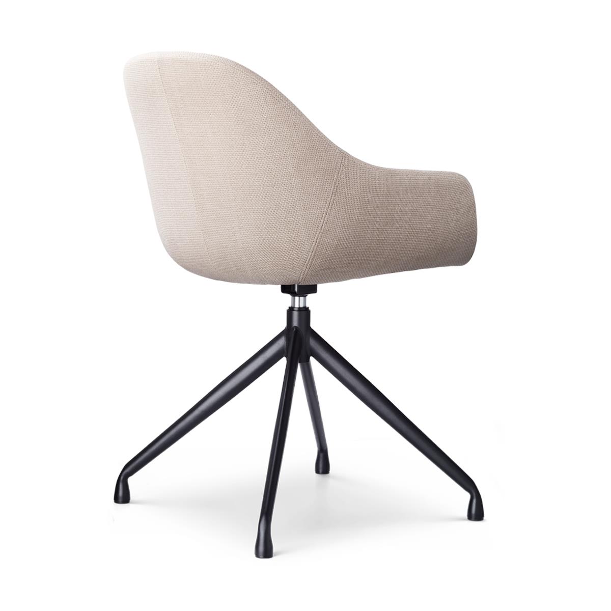 Nolon Nola-Mae Eetkamerstoel Beige - Draaibaar Zwart Onderstel