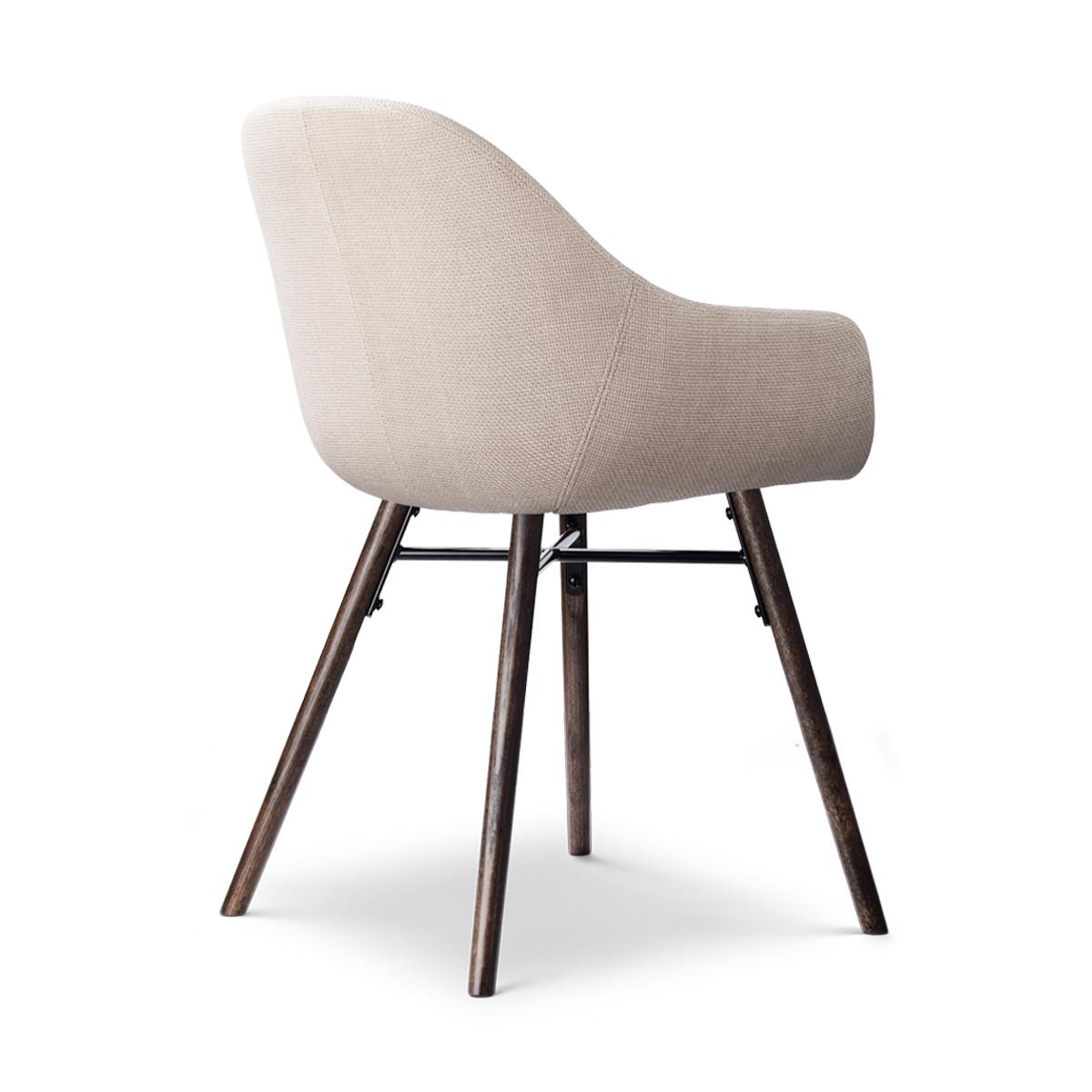 Nolon Nena-Mae Eetkamerstoel Beige - Armleuning - Walnoot