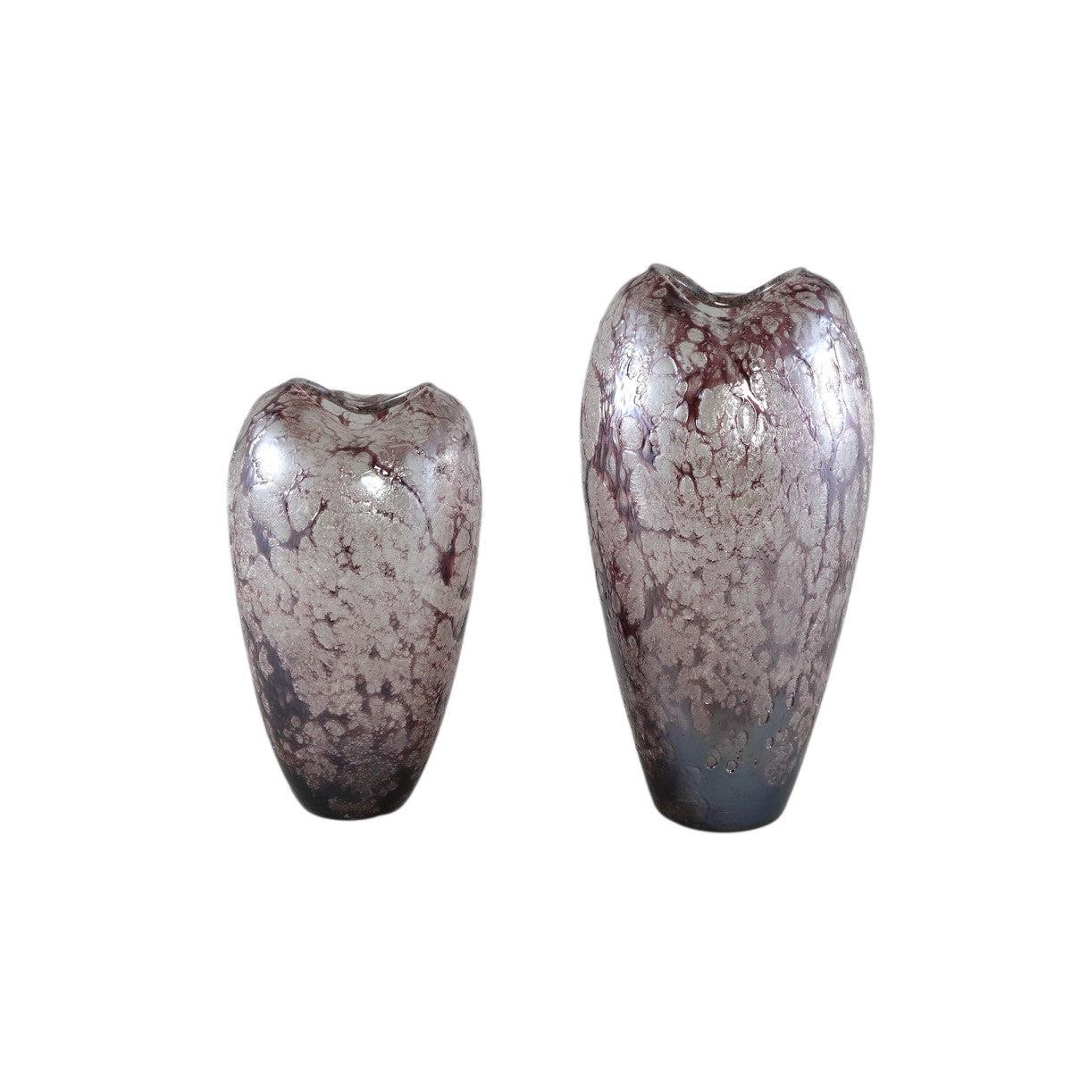 PTMD Michellee Purple solid glass vase round smoke S
