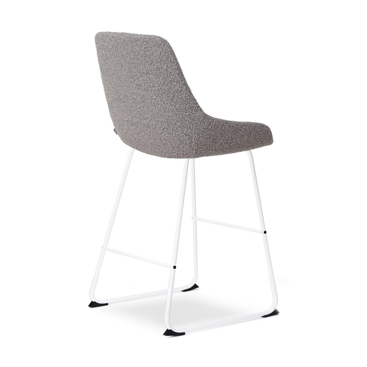 Nolon Nino-Isa Barkruk Bouclé Taupe - Stof - Wit Onderstel - 65 cm