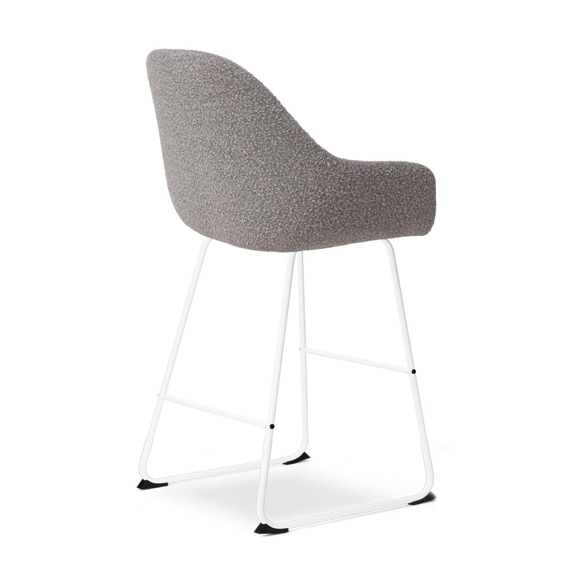 Nolon Nino-Mae Barkruk Bouclé Taupe - met Armleuning - Wit - 65 cm