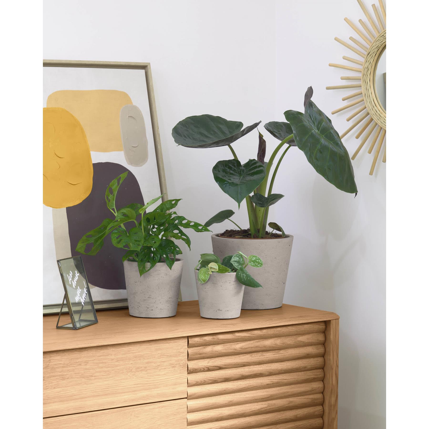 Kave Home - Low set van 3 bloempotten grijs Ø 23,5 cm | Ø 16,5 cm | Ø