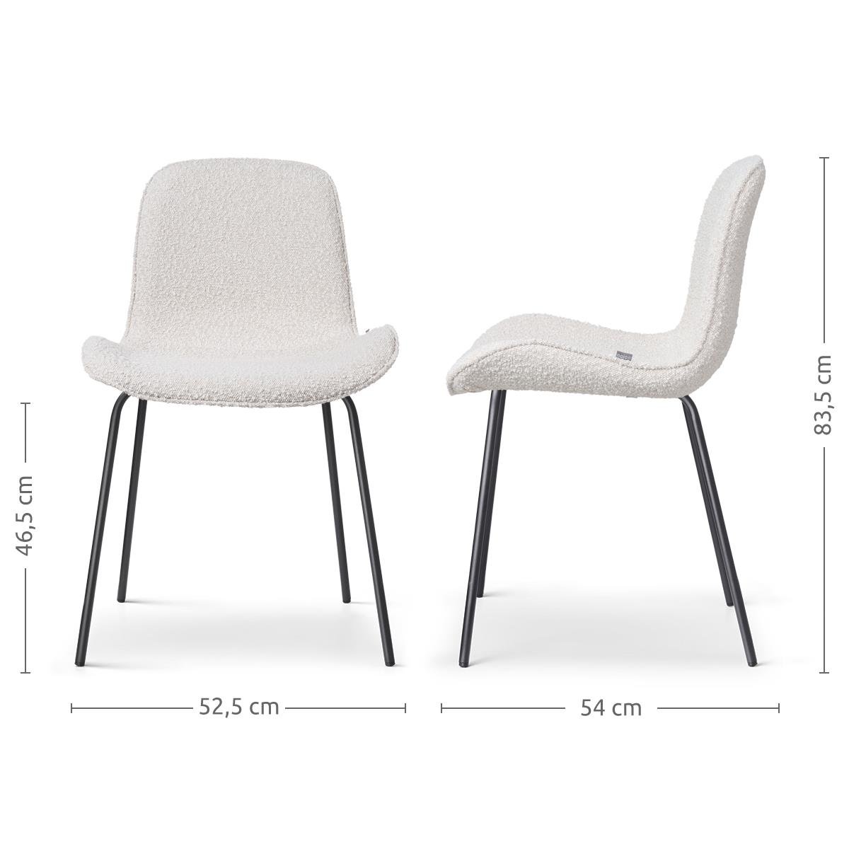 Nolon Nora-Fé Eetkamerstoel Bouclé Beige - Stof - Zwarte Poten