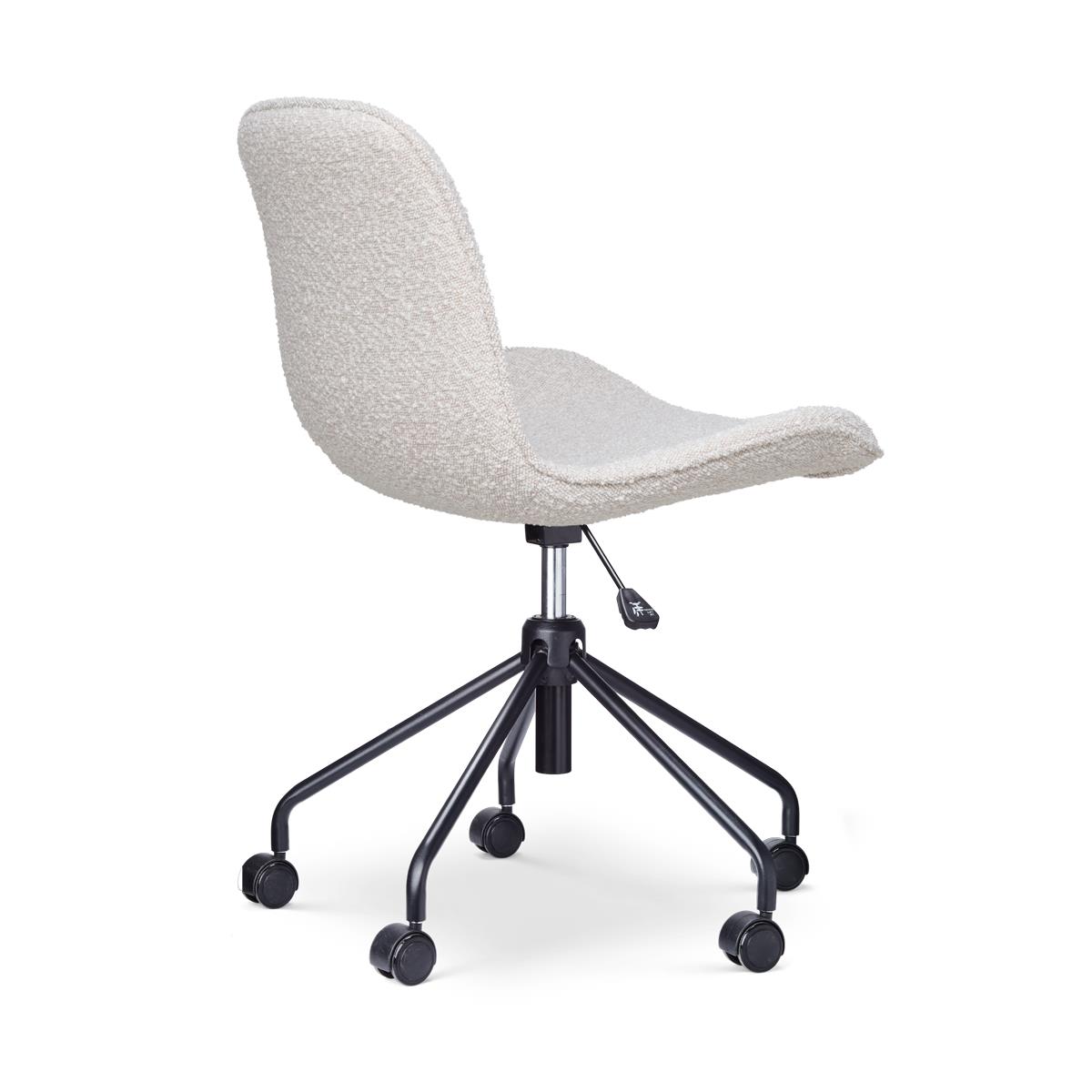 Nolon Nout-Fé Bureaustoel Bouclé Beige - Zwart Onderstel - Stof