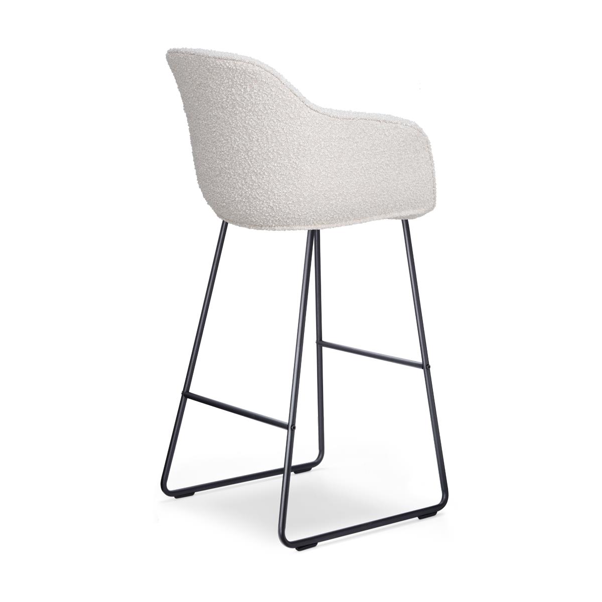 Nolon Nino-Mare Barkruk Bouclé Beige - Wit Onderstel- 75 cm