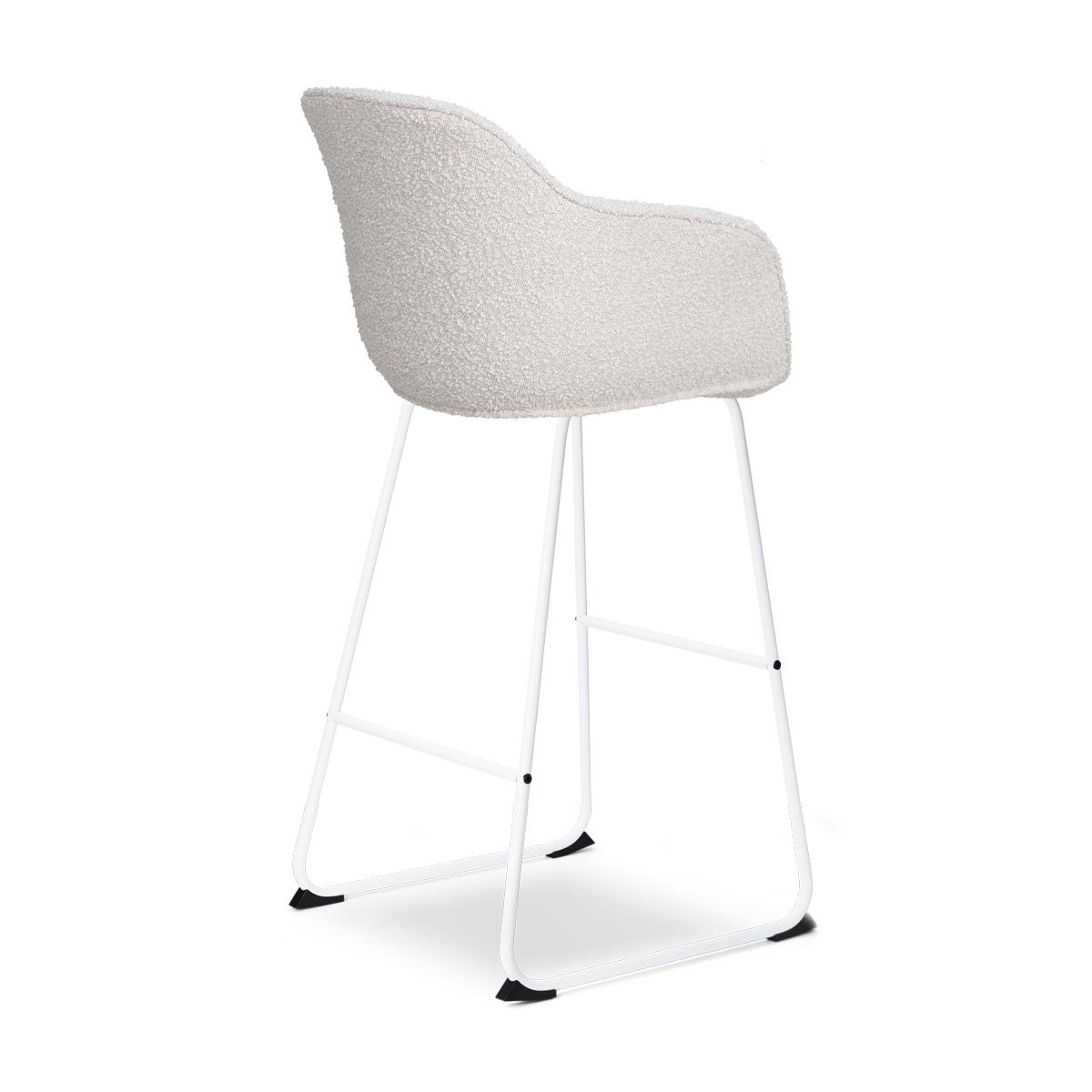 Nolon Nino-Mare Barkruk Bouclé Beige - Wit Onderstel- 75 cm