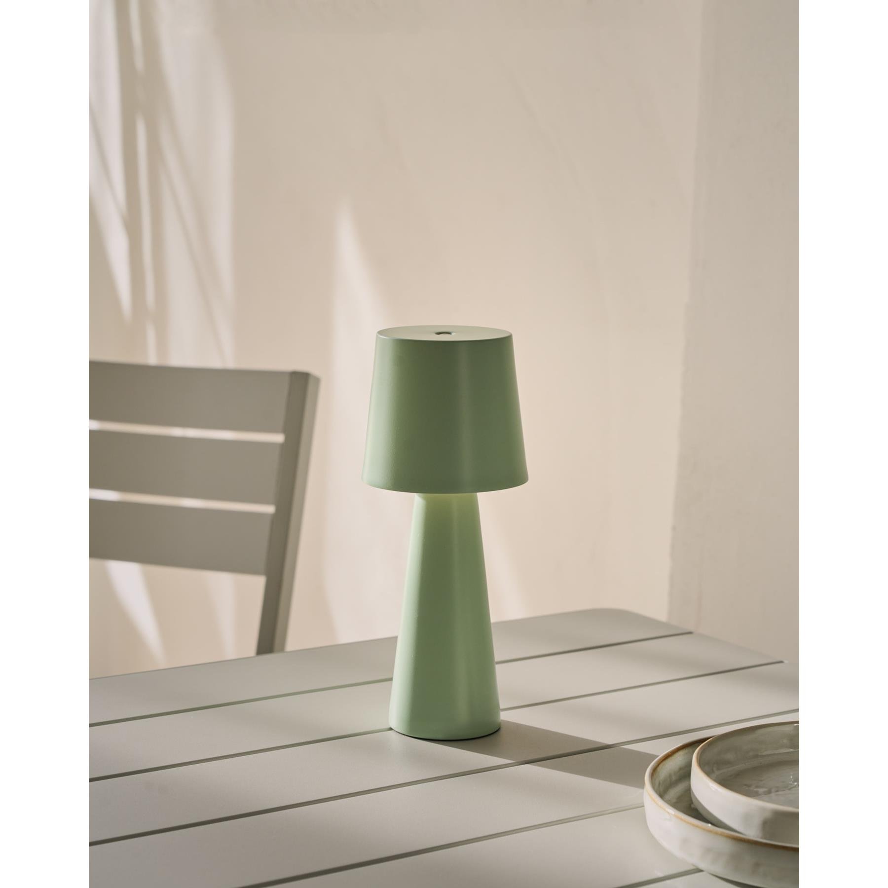 Kave Home - Torreta opvouwbare aluminium buitentafel met lichtgrijze