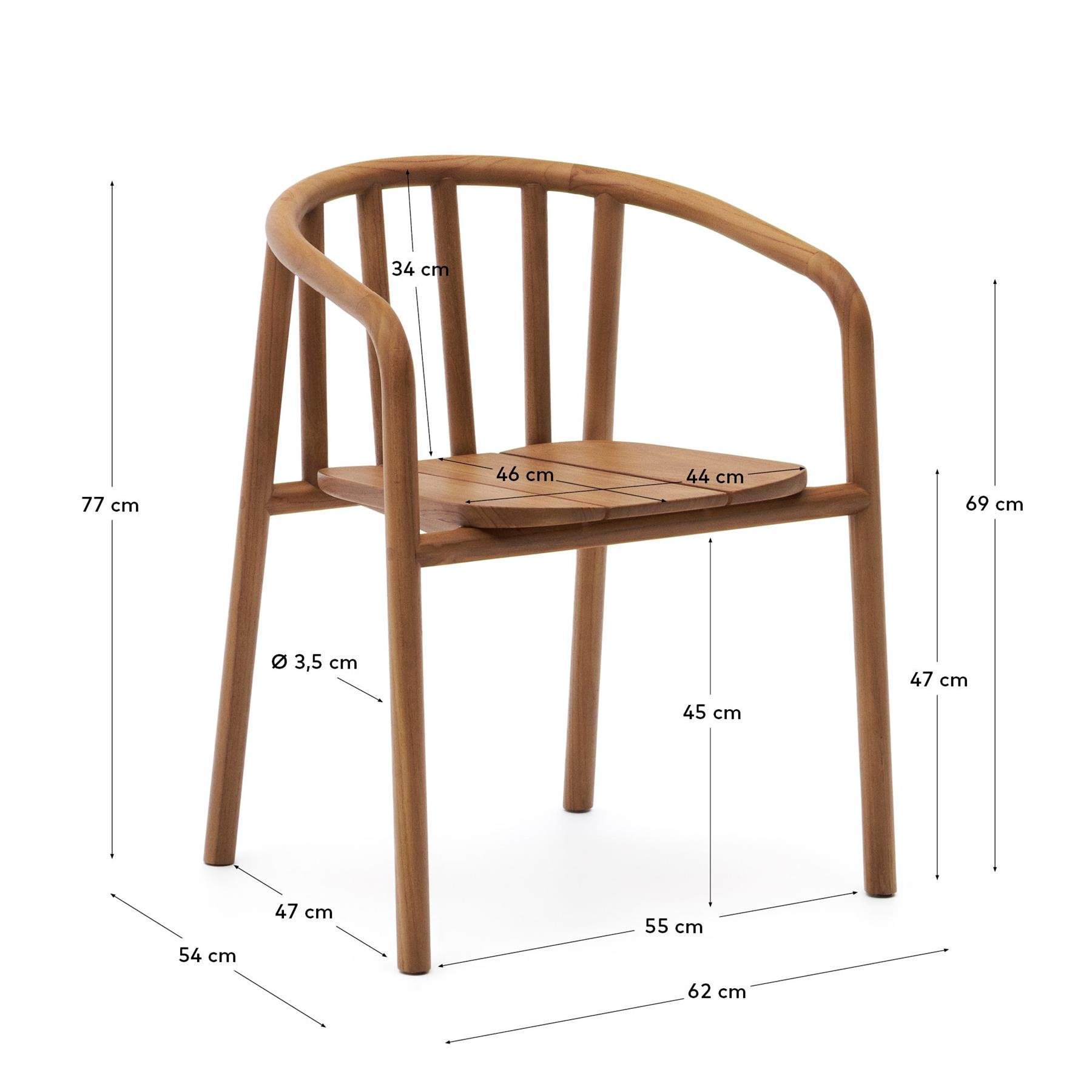 Kave Home - Stapelbare tuinstoel Turqueta van FSC 100% massief