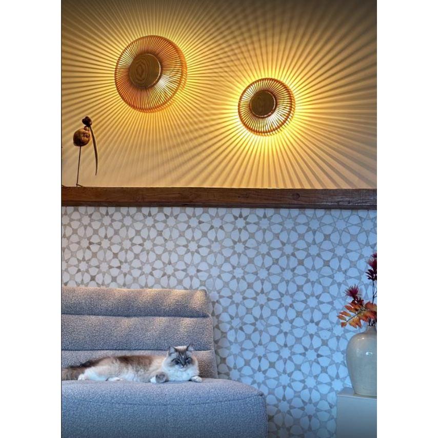 Umage Clava Up Wood wandlamp medium Ø35 zwart eiken